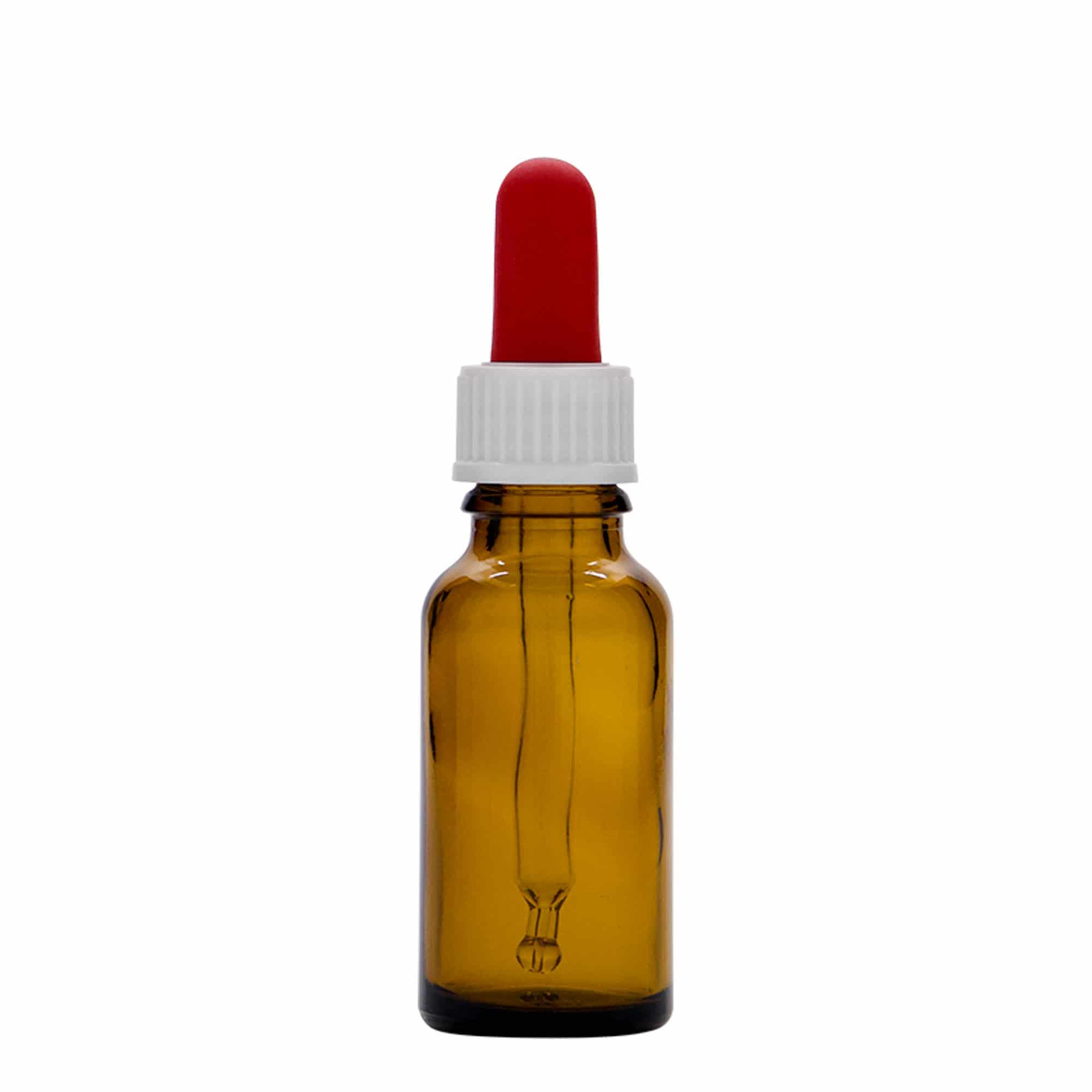 20 ml lieková fľaštička s pipetou, sklo, hnedá, hrdlo: DIN 18