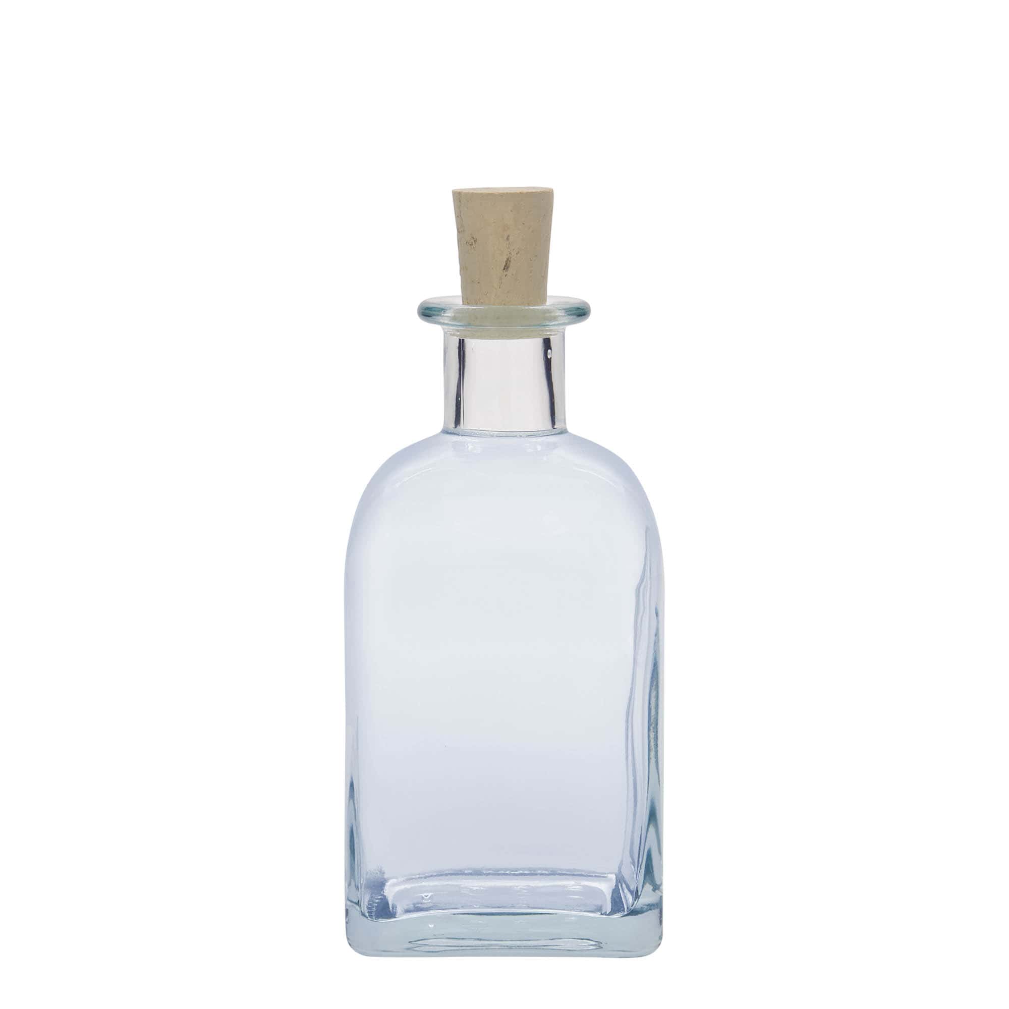 350 ml sklená fľaša lekárnik Carré, štvorcová, hrdlo: korok
