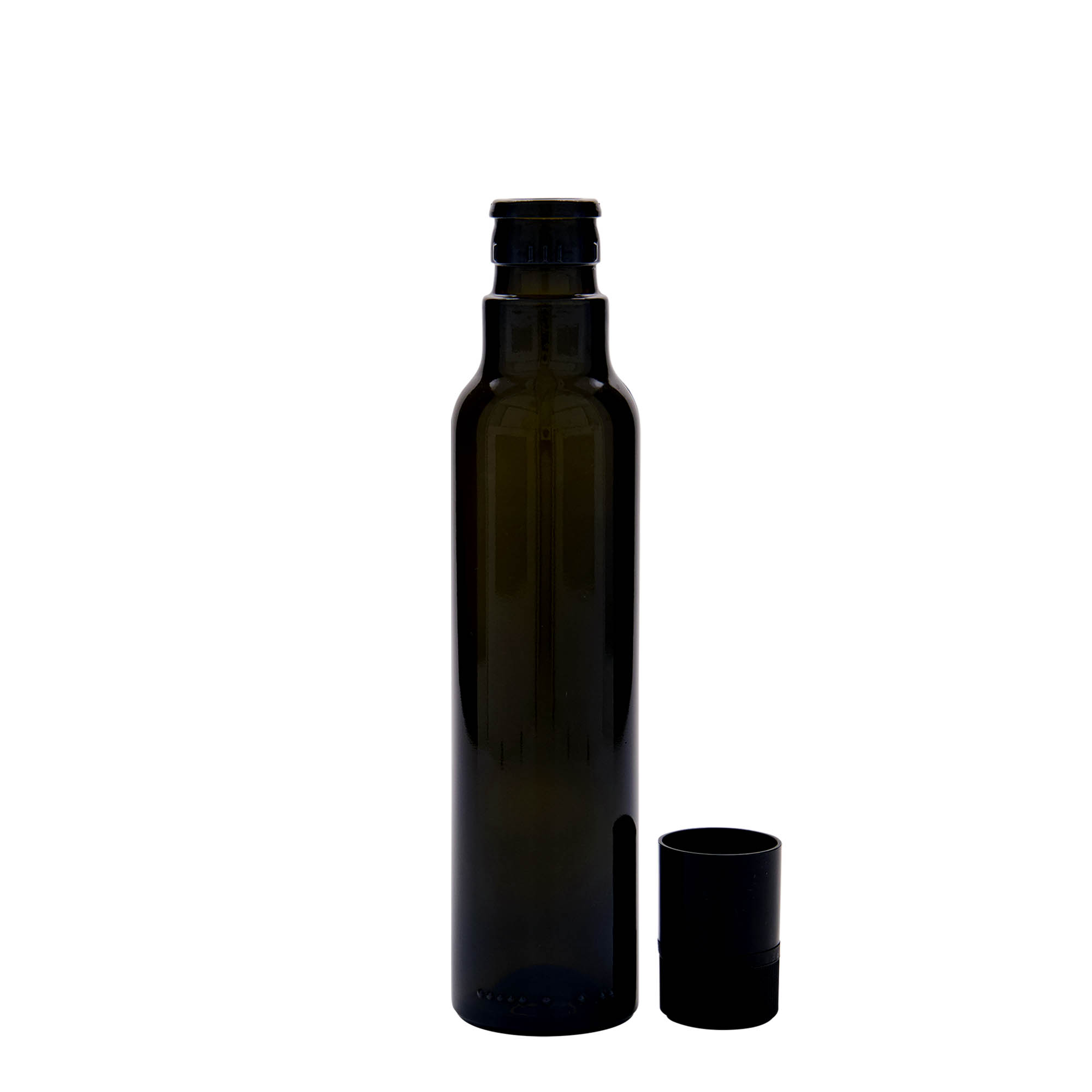 250 ml fľaša na ocot/olej 'Willy New', sklo, antikzelená, hrdlo: DOP