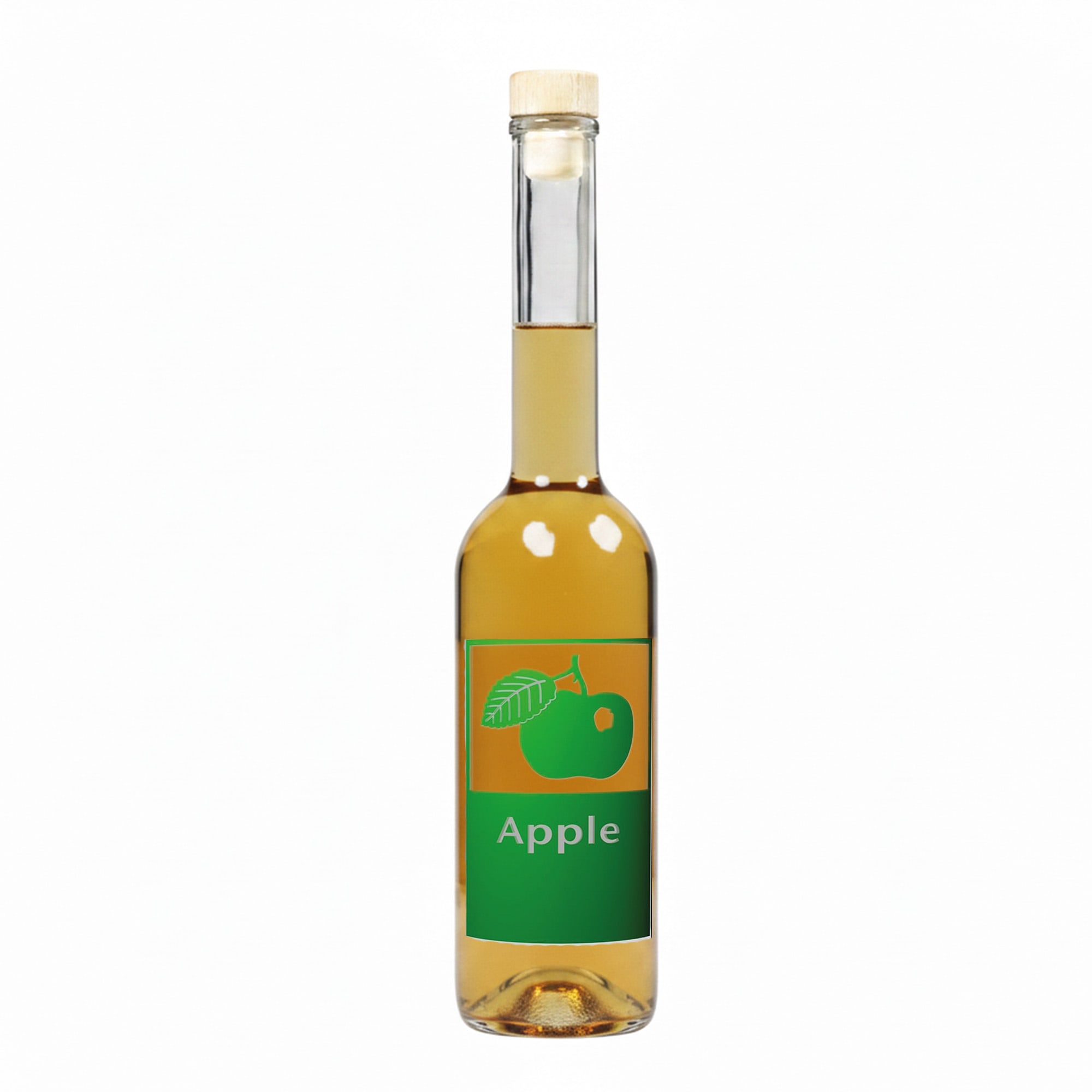 500 ml sklenená fľaša 'Opera', motív: Jablko, hrdlo: korok