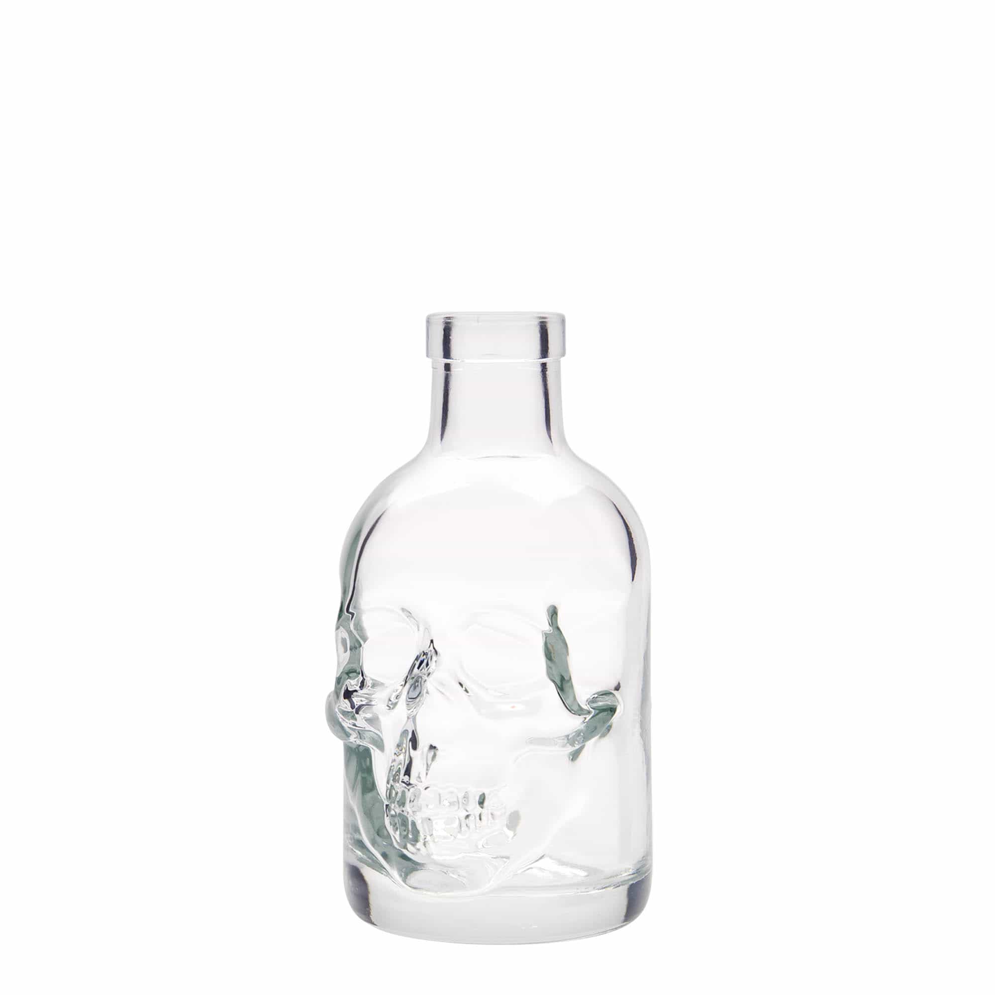 200 ml sklenená fľaša „Lebka“, hrdlo: korek