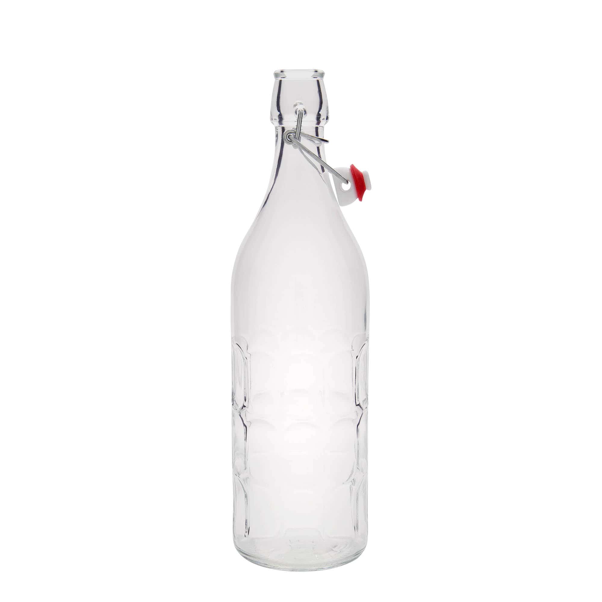 1 000 ml sklenená fľaša Moresca, hrdlo: uzáver s pántom 1 000 ml sklenená fľaša Moresca, hrdlo: uzáver s pántom