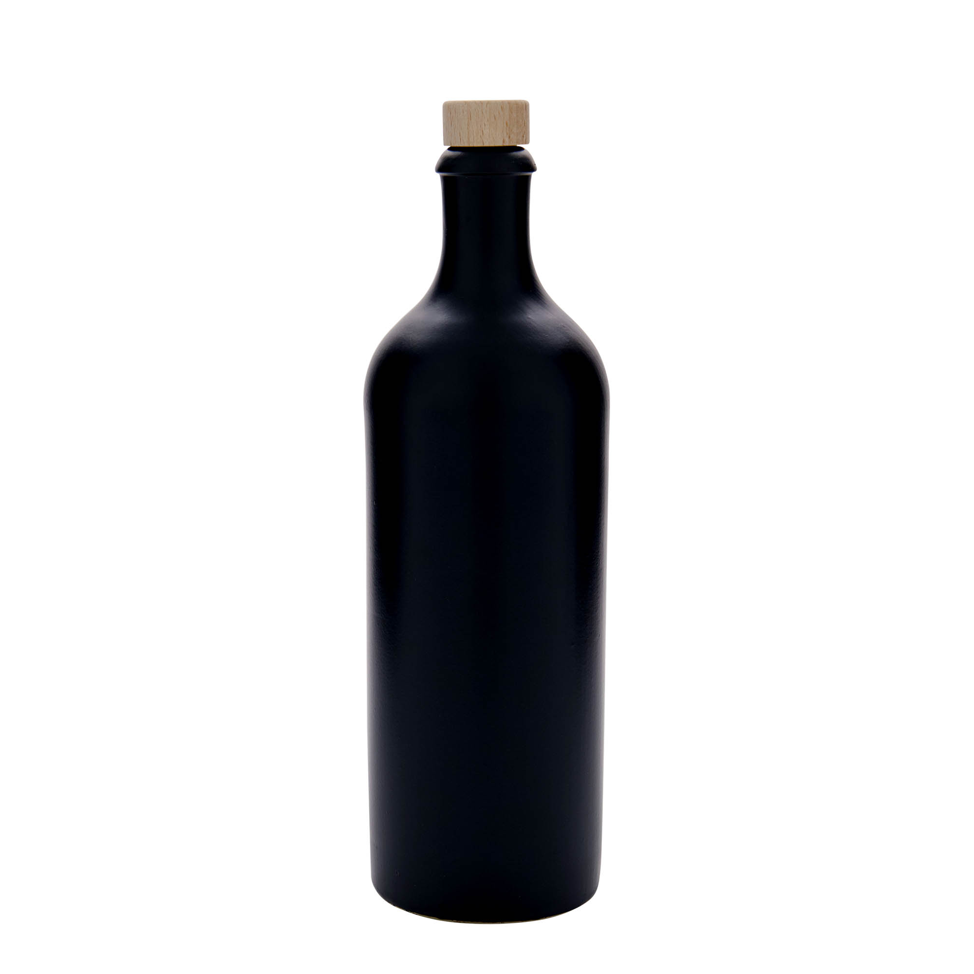 750 ml hlinený džbán, kamenina, čierny, hrdlo: korkové