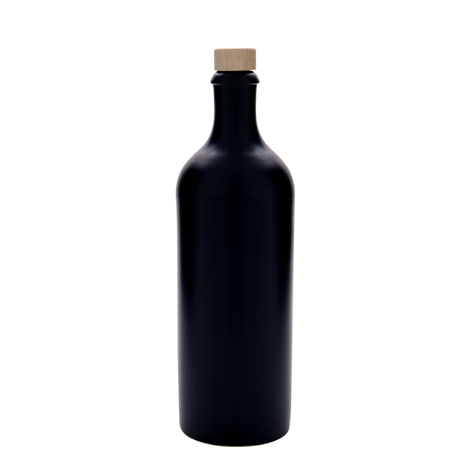 750 ml hlinený džbán, kamenina, čierny, hrdlo: korkové