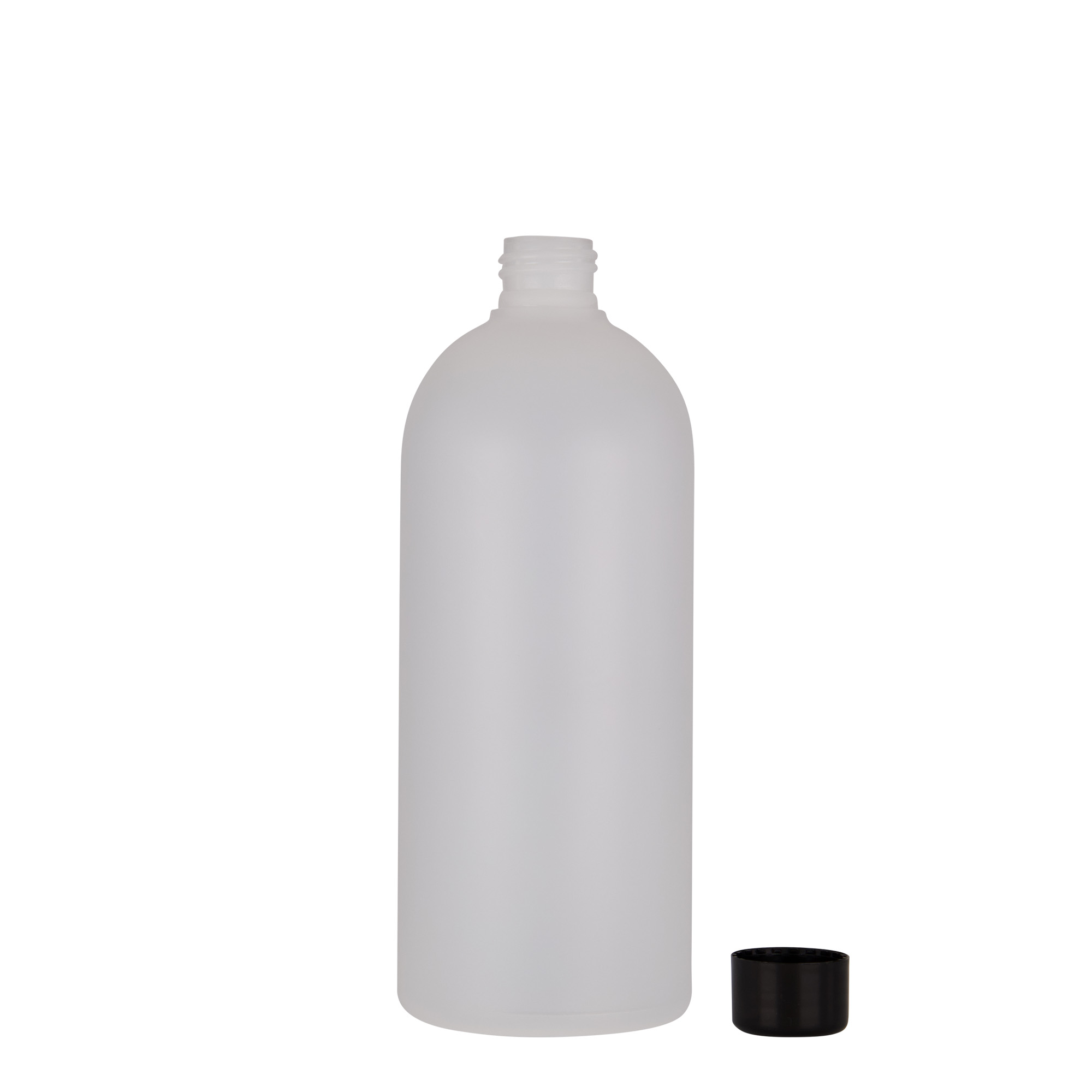 500 ml plastová fľaša „Tuffy“, HDPE, prírodná farba, hrdlo: GPI 24/410