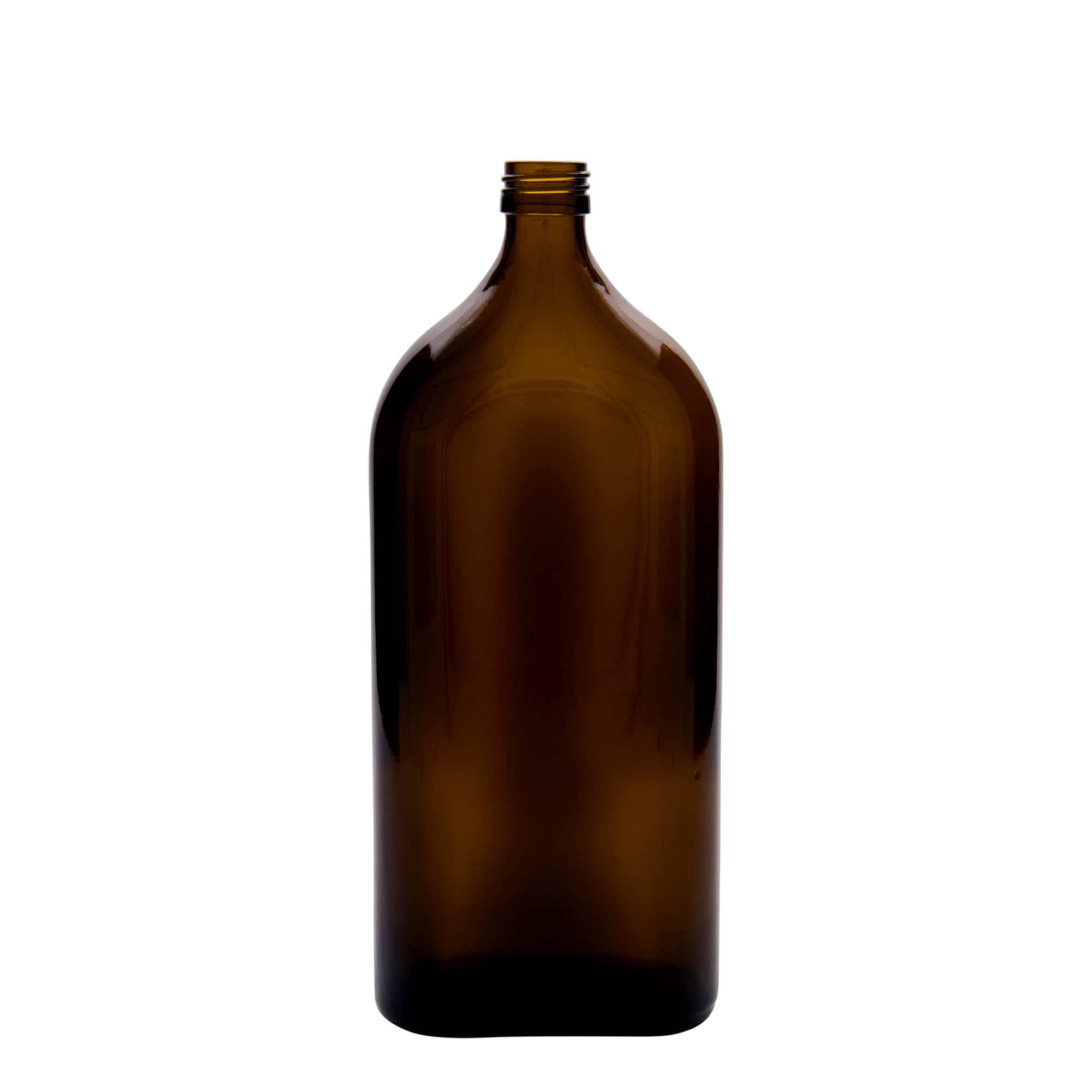1 000 ml liekovka Meplat, oválna, sklená, hnedá farba, hrdlo: PP 28 1 000 ml liekovka Meplat, oválna, sklená, hnedá farba, hrdlo: PP 28