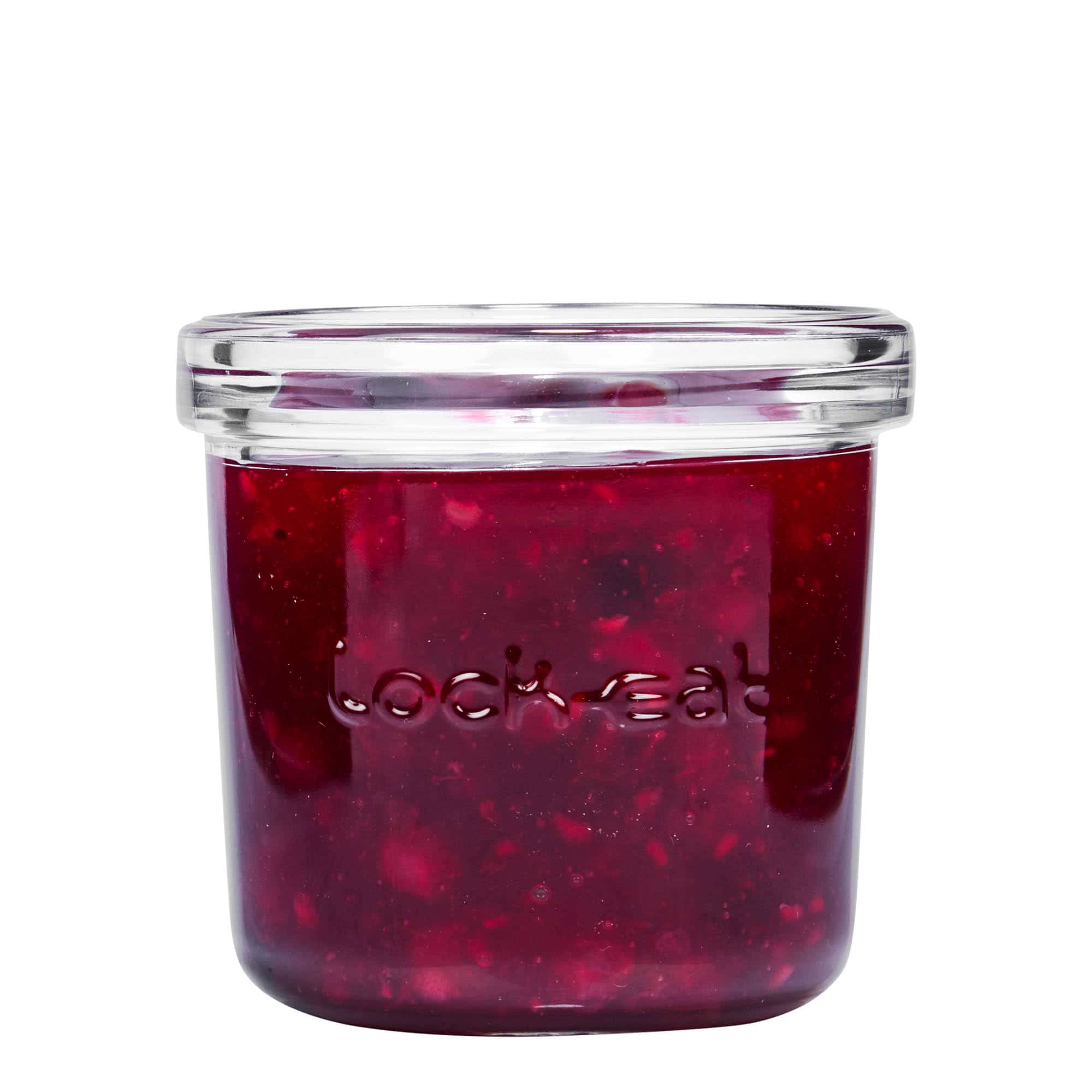200 ml pohár so strmeňovým uzáverom „Lock-Eat“, hrdlo: strmeňový uzáver