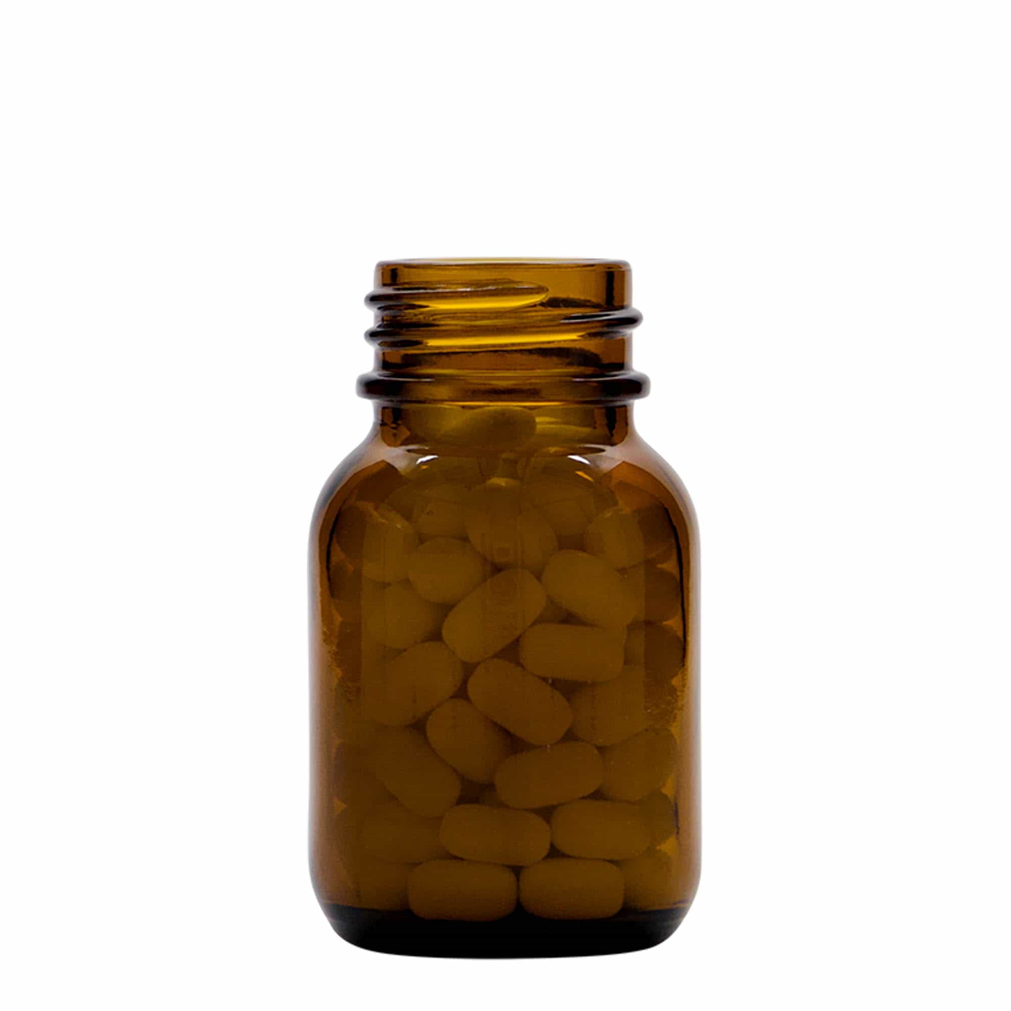 50 ml pohár so širokým hrdlom, hnedá farba, hrdlo: DIN 32
