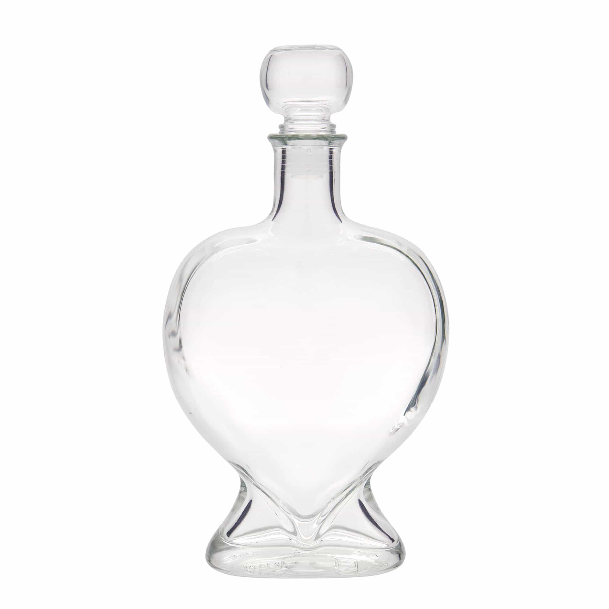 500 ml sklená fľaša „Srdce“, hrdlo: korok