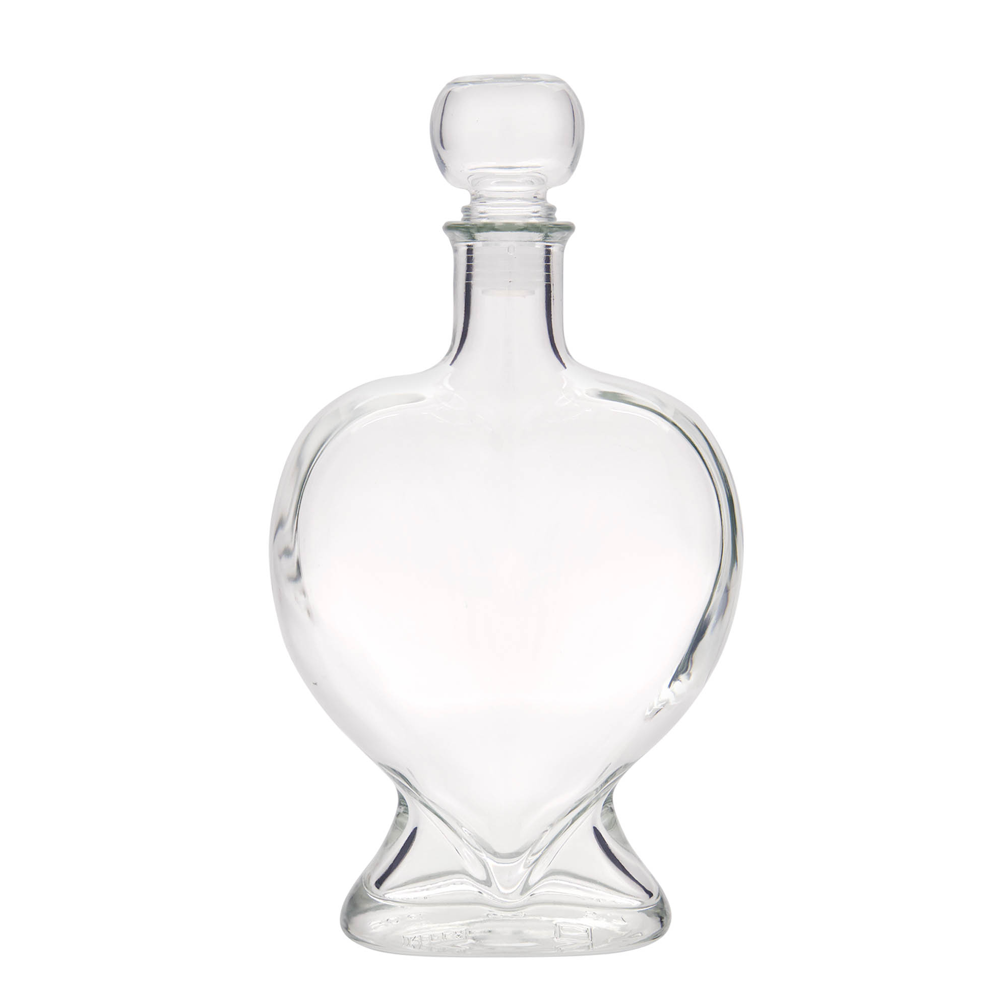 500 ml sklenená fľaša 'Srdce', hrdlo: korok 500 ml sklenená fľaša 'Srdce', hrdlo: korok
