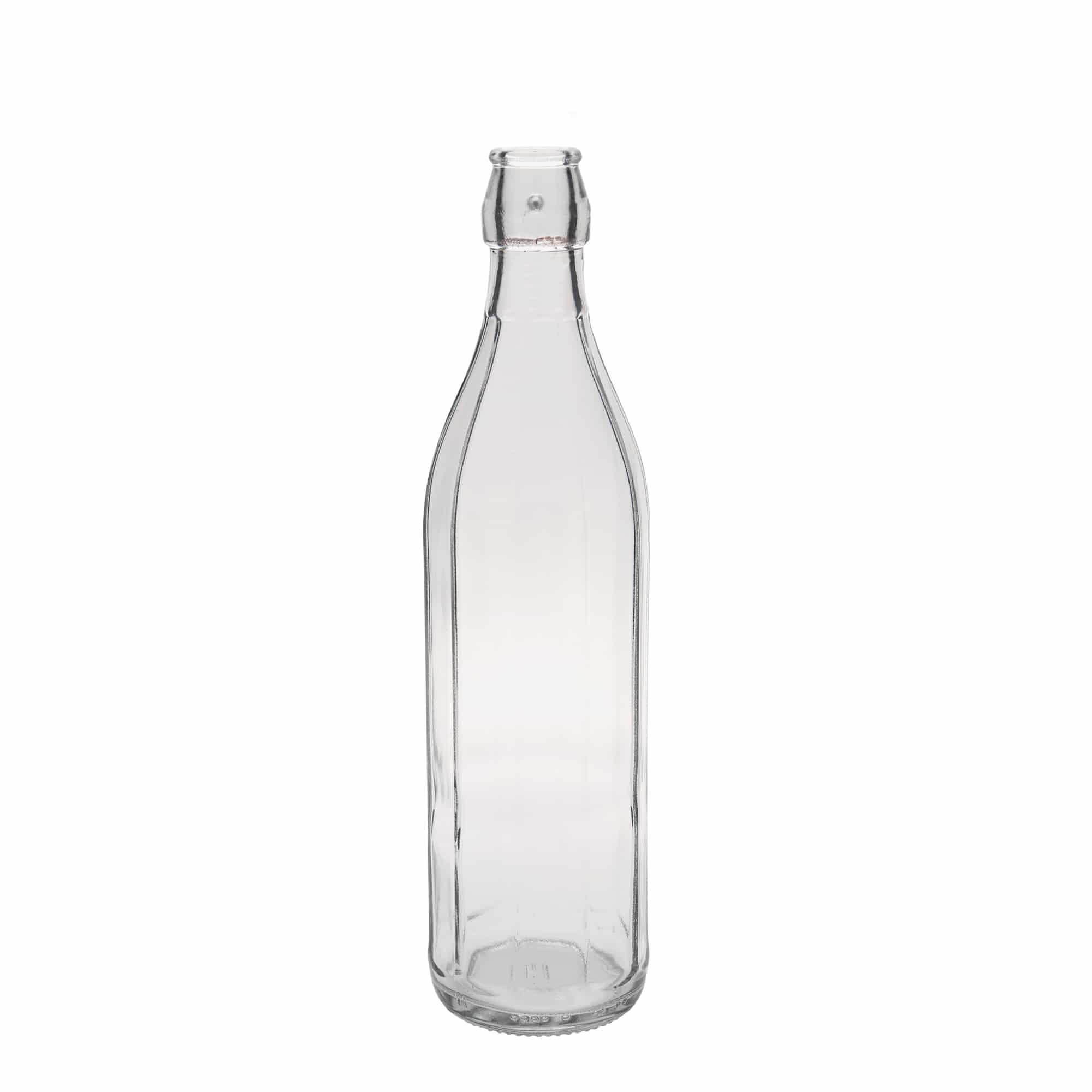 750 ml sklenená fľaša 'Bravo', desaťuholníková, hrdlo: uzáver s pákou