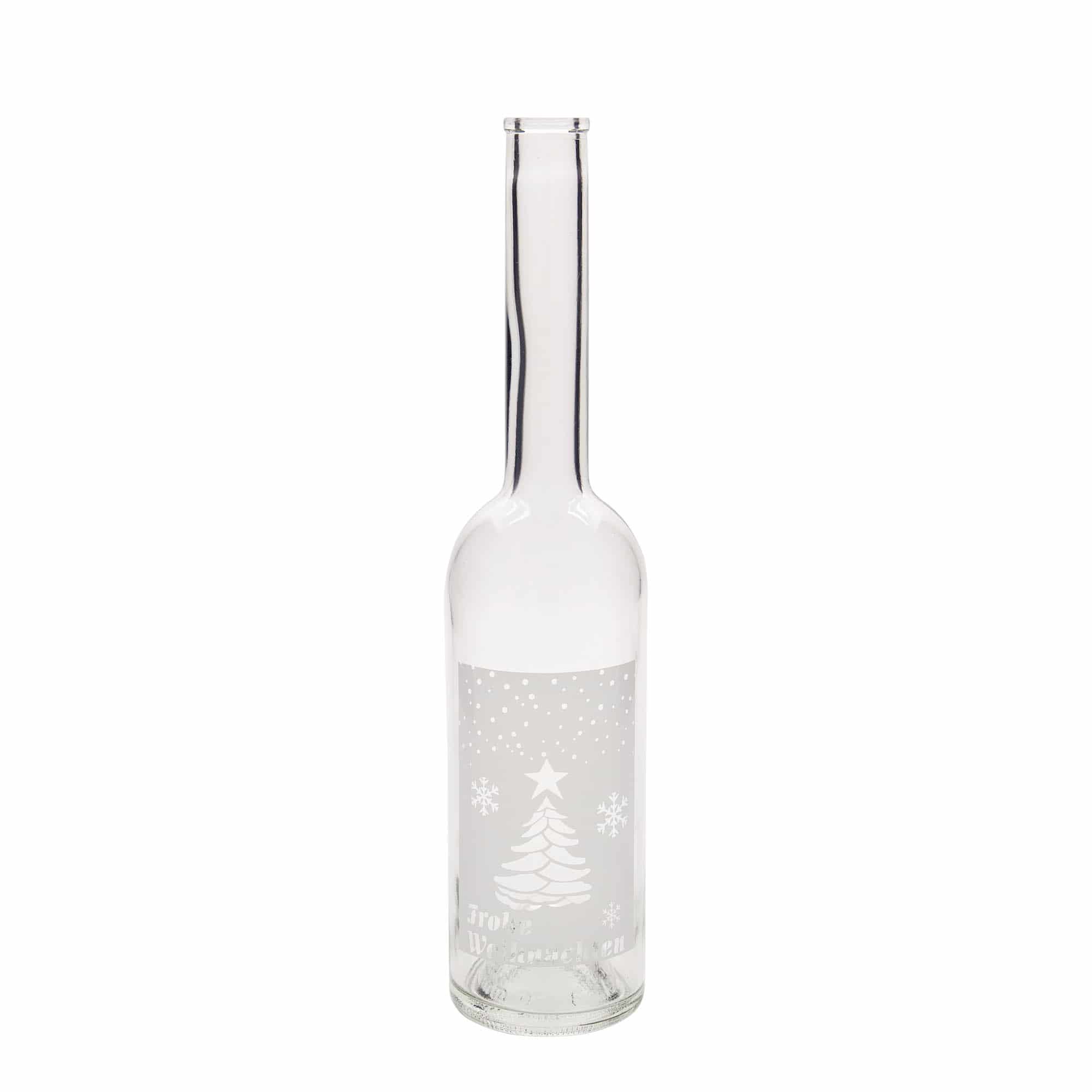 500 ml sklenená fľaša 'Opera', motív: Biele Vianoce, hrdlo: korok
