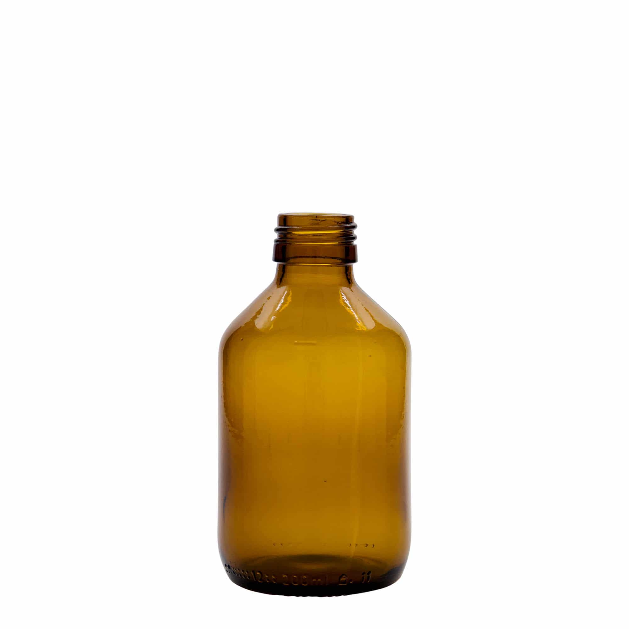 200 ml liekovka, hnedá farba, sklená, hrdlo: PP 28 200 ml liekovka, hnedá farba, sklená, hrdlo: PP 28