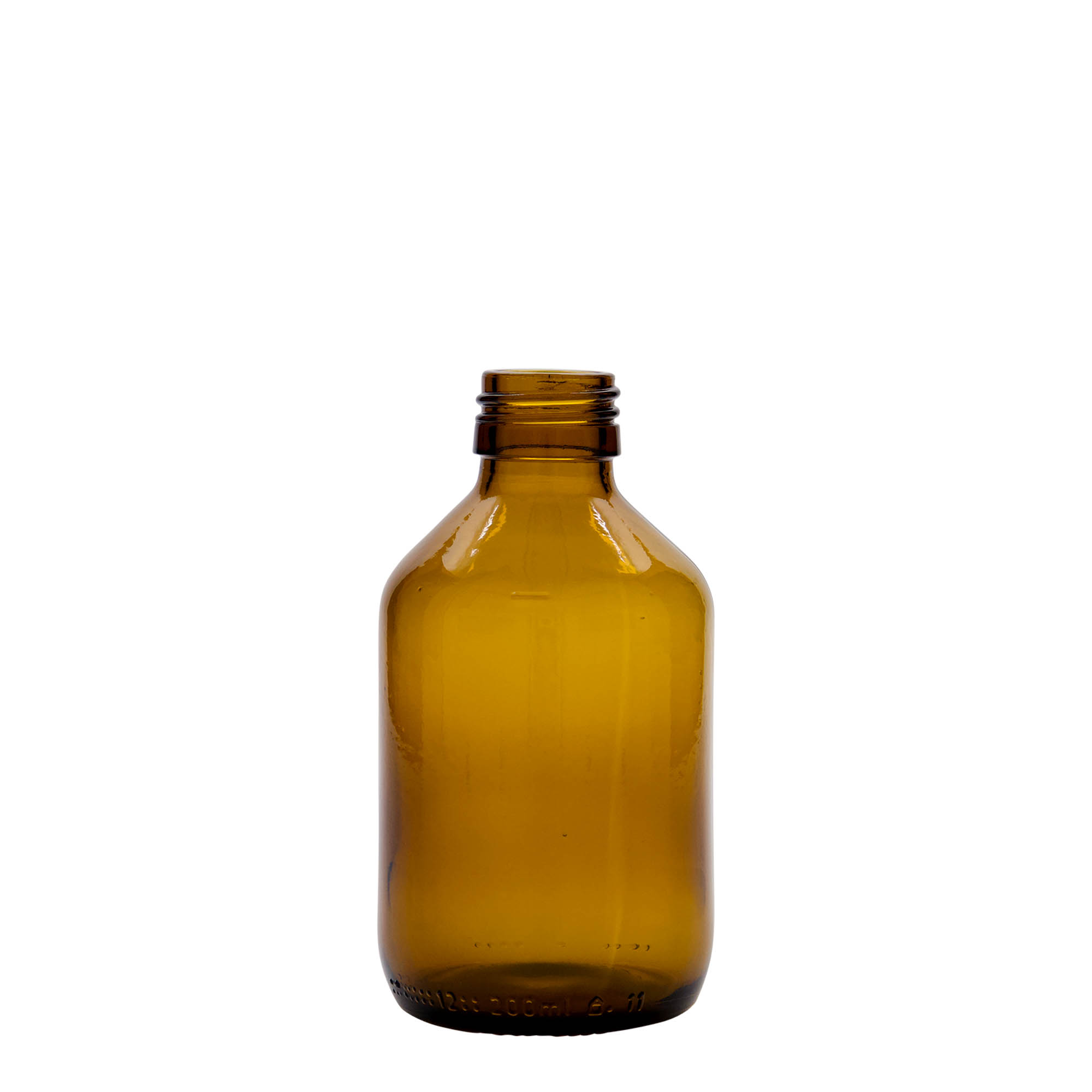 200 ml lekárska fľaša, hnedá, sklo, hrdlo: PP 28 200 ml lekárska fľaša, hnedá, sklo, hrdlo: PP 28