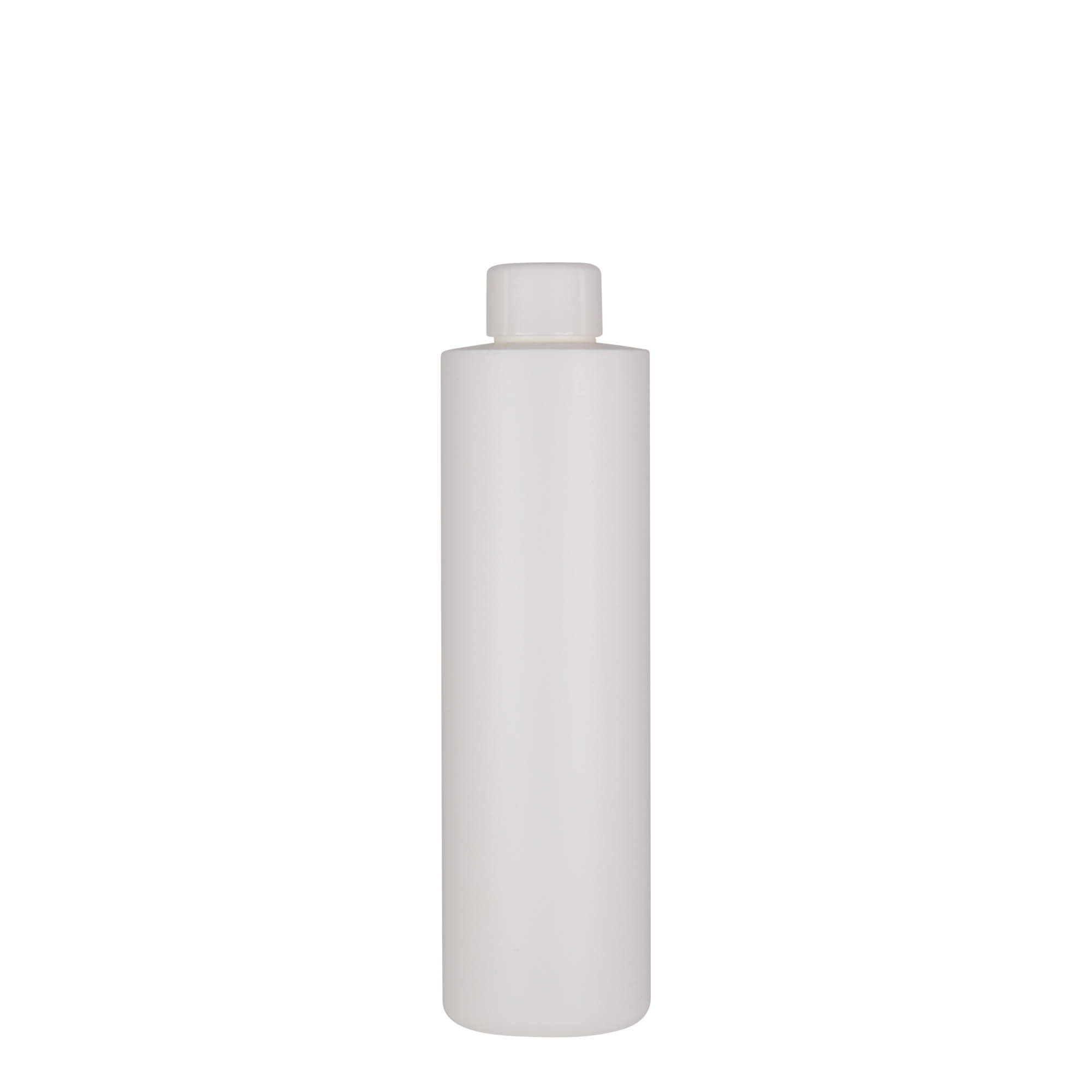250 ml plastová fľaša 'Pipe', HDPE, biela, hrdlo: 24/410