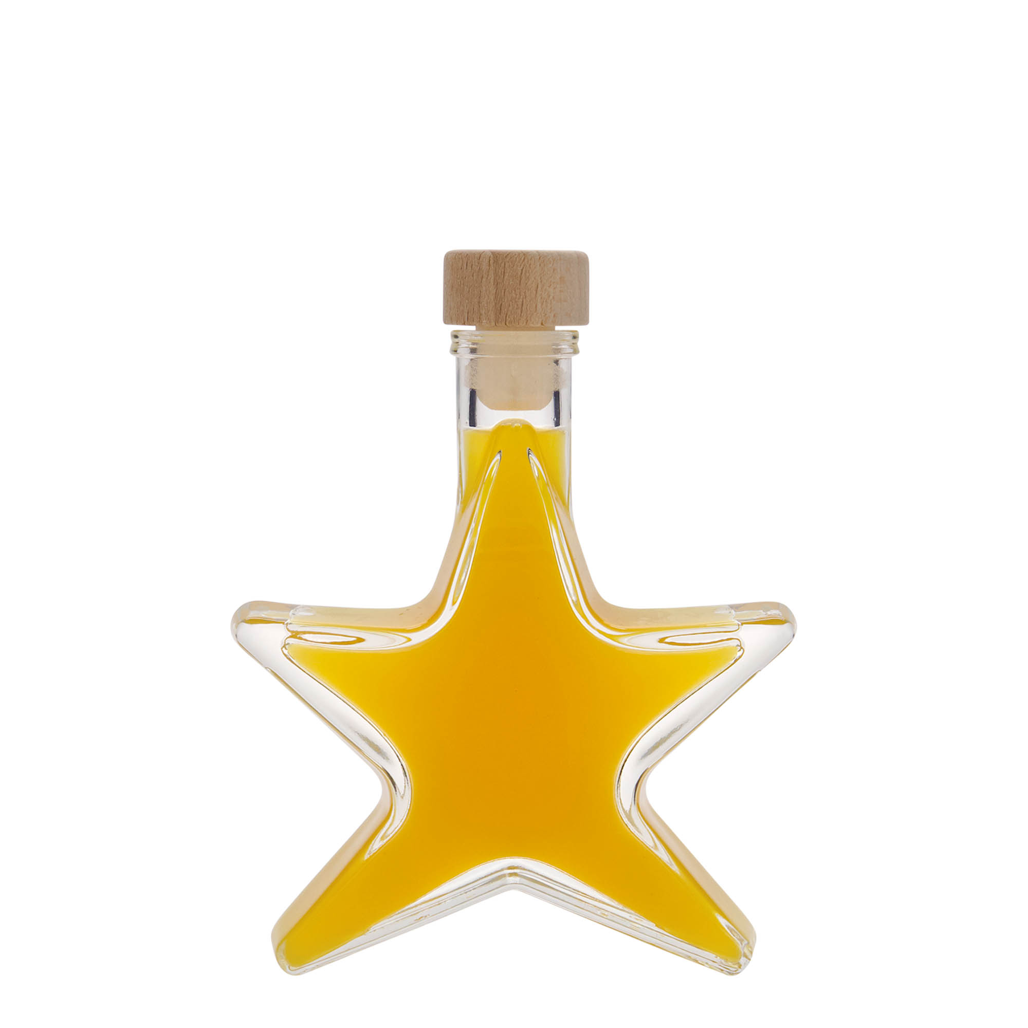 100 ml sklenená fľaša 'Hviezda', hrdlo: korok 100 ml sklenená fľaša 'Hviezda', hrdlo: korok