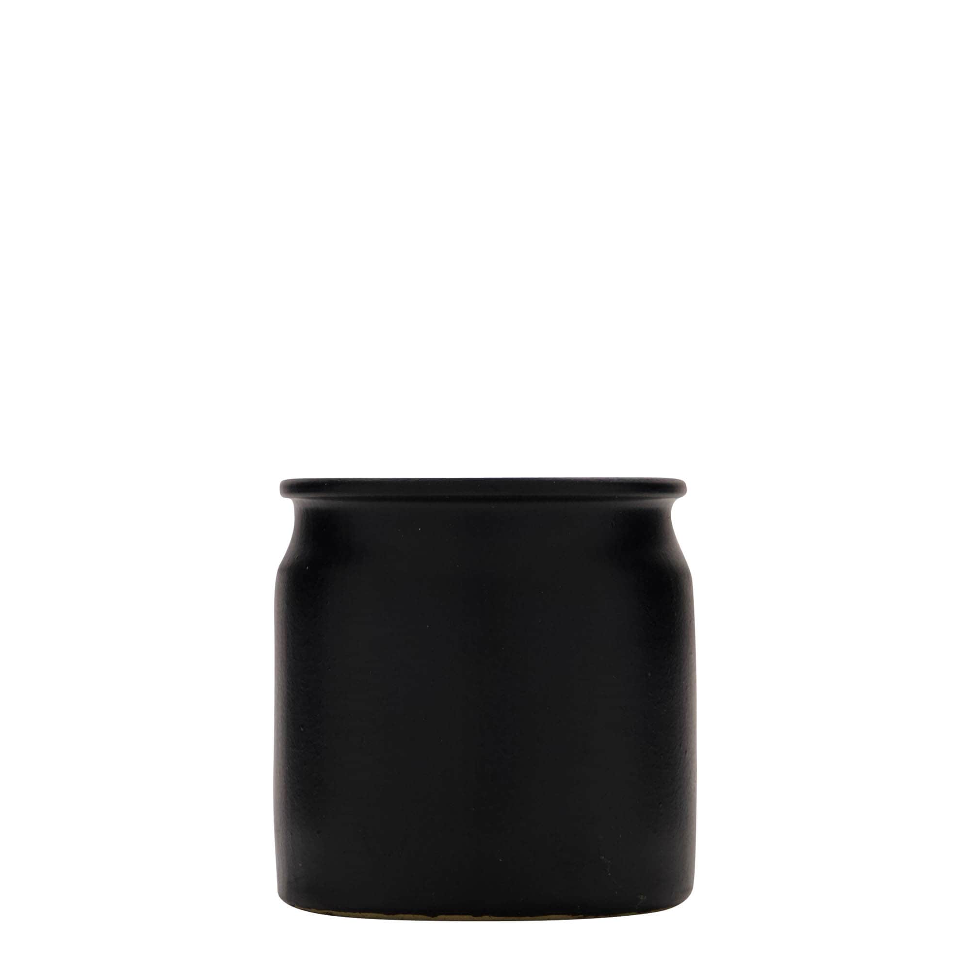 160 ml kameninový hrnček, keramika, čierny, hrdlo: korkové