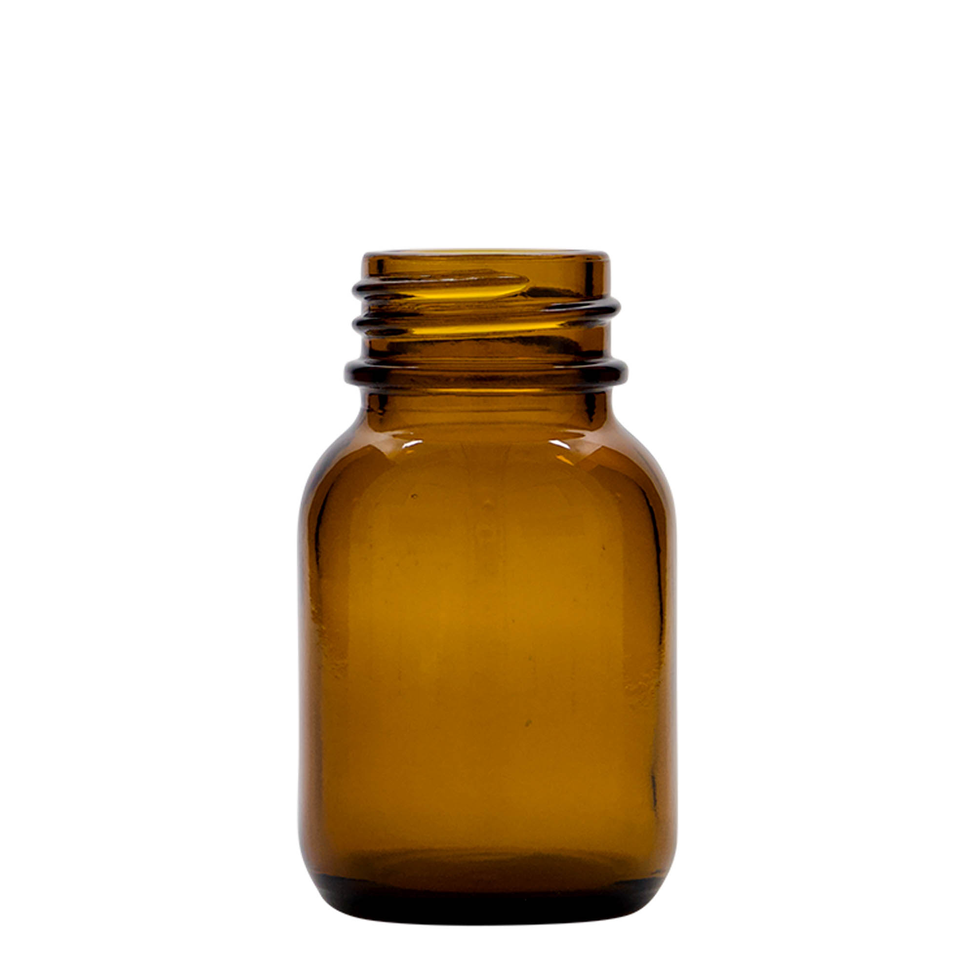 50 ml širokouhlová fľaša, hnedá, hrdlo: DIN 32