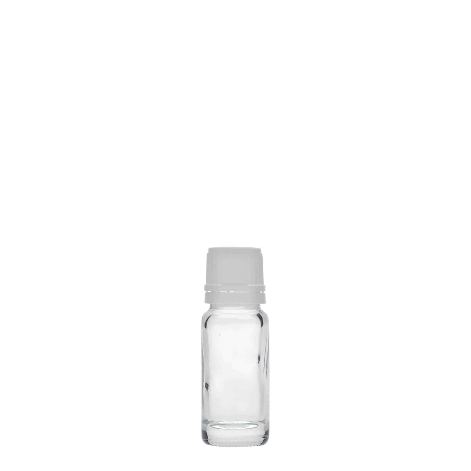 10 ml lekárska fľaša, sklo, hrdlo: DIN 18