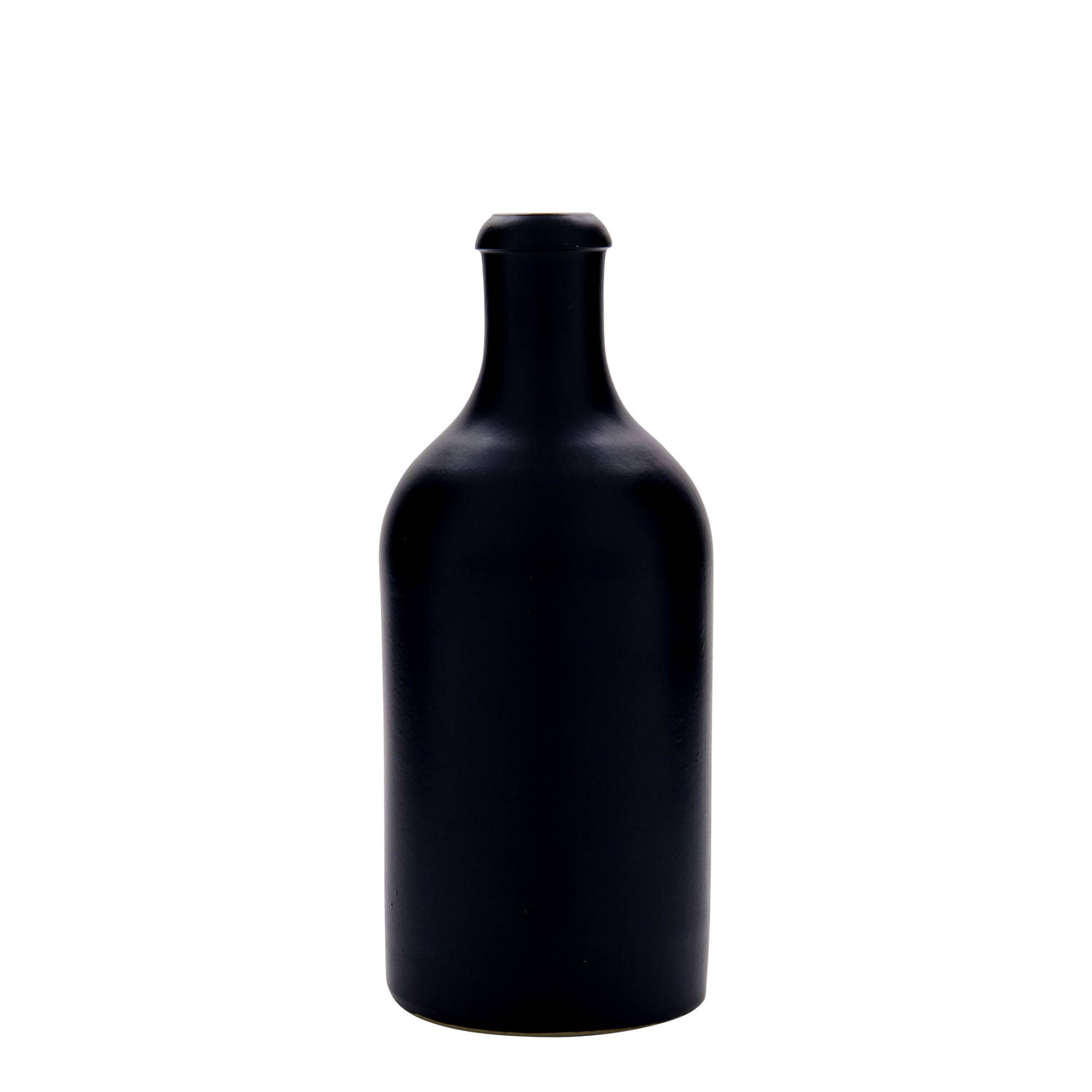 500 ml hlinený džbán, kamenina, čierny, ústie: korok