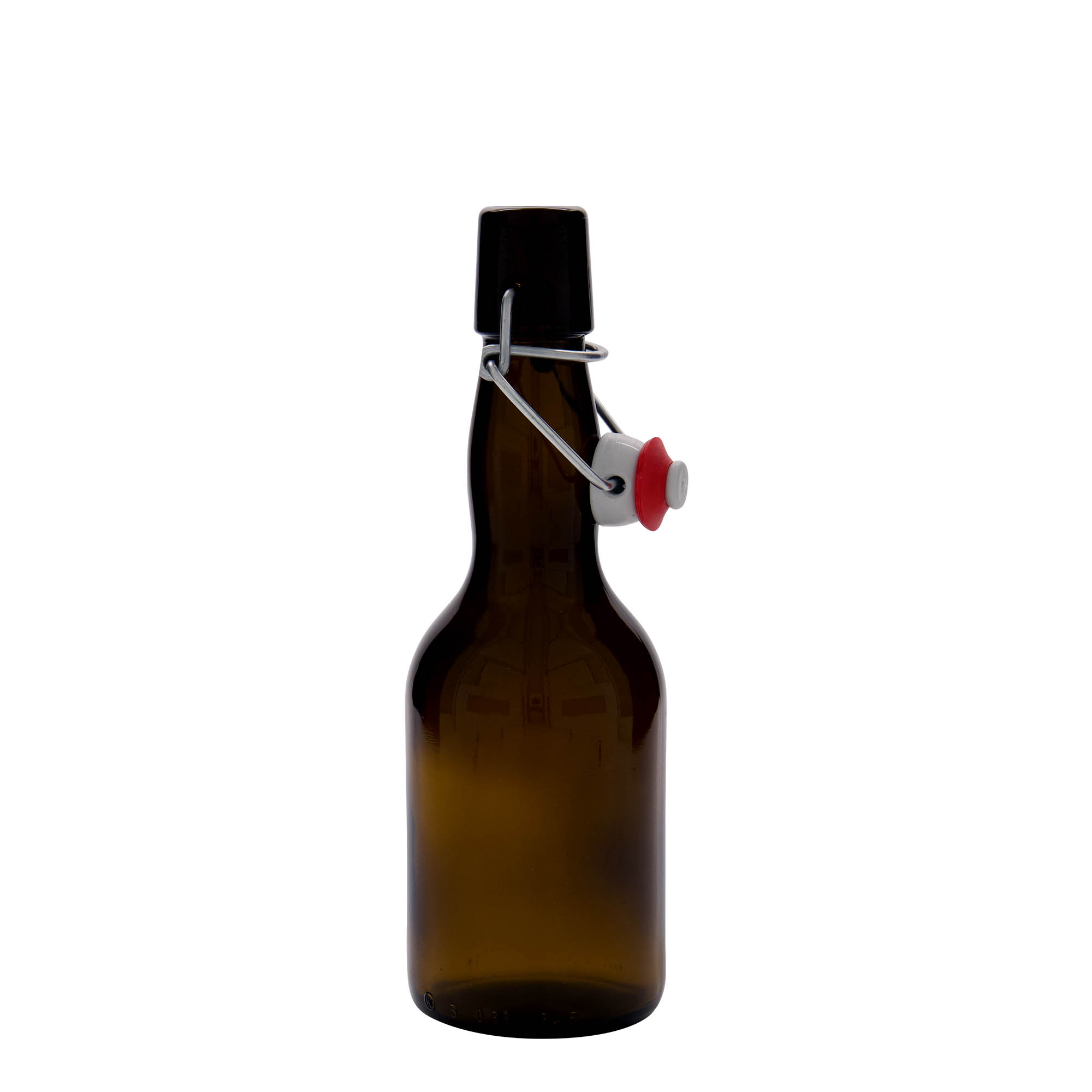 330 ml pivová fľaša s úzkym hrdlom, sklo, hnedá, uzáver na pánt
