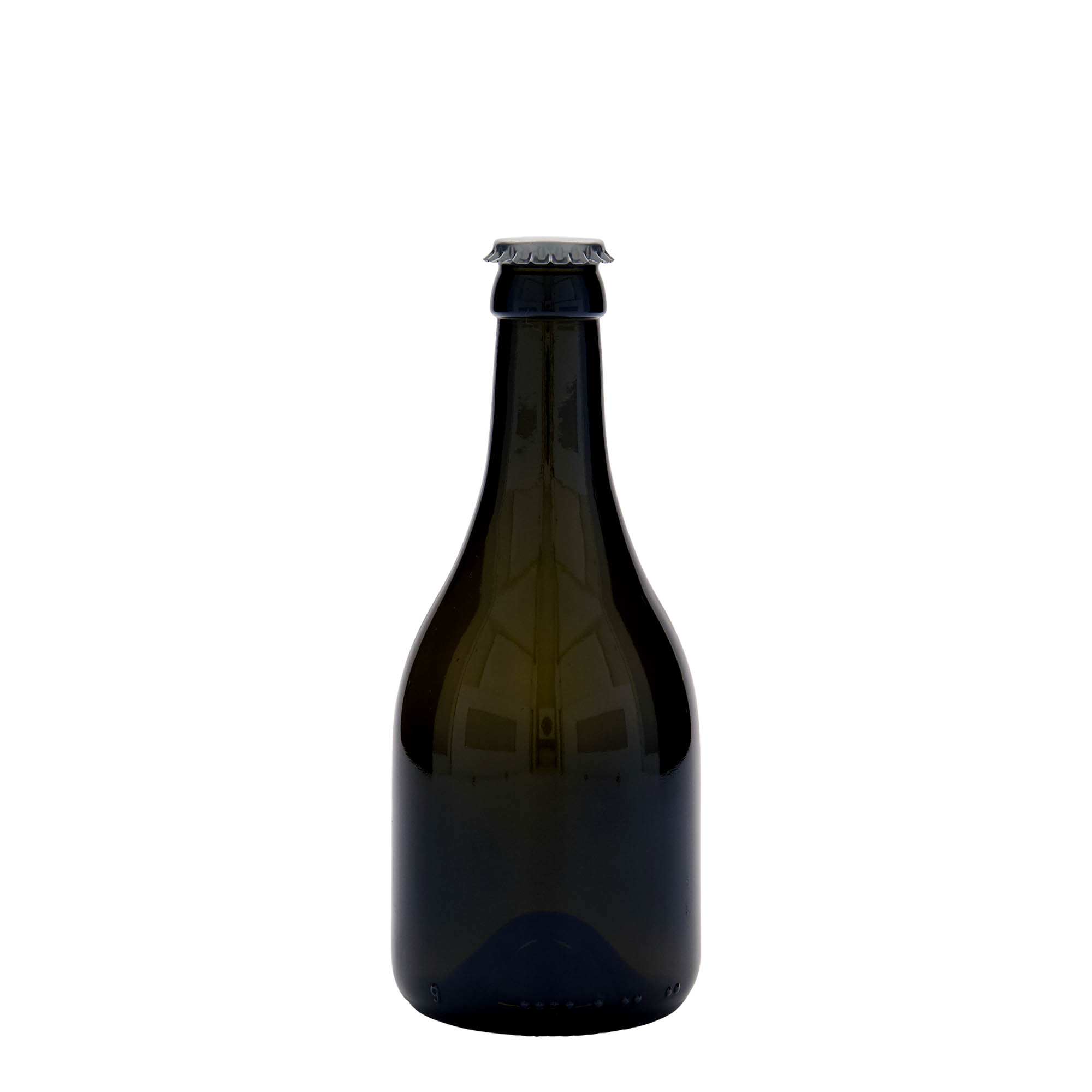 330 ml pivová fľaša 'Horta', sklo, antik zelená, hrdlo: korunkový uzáver