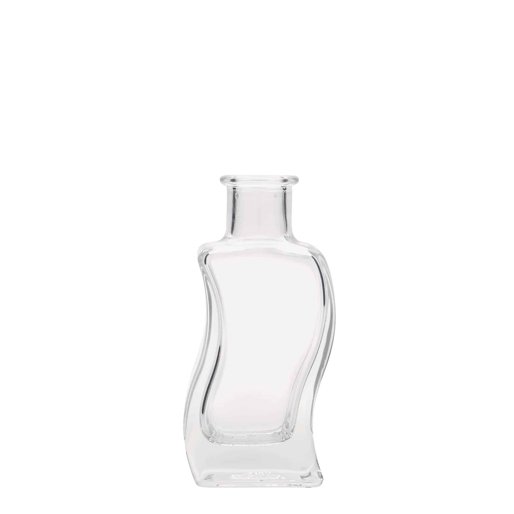 100 ml sklená fľaša „Vlna“, štvorcová, hrdlo: korok 100 ml sklená fľaša „Vlna“, štvorcová, hrdlo: korok