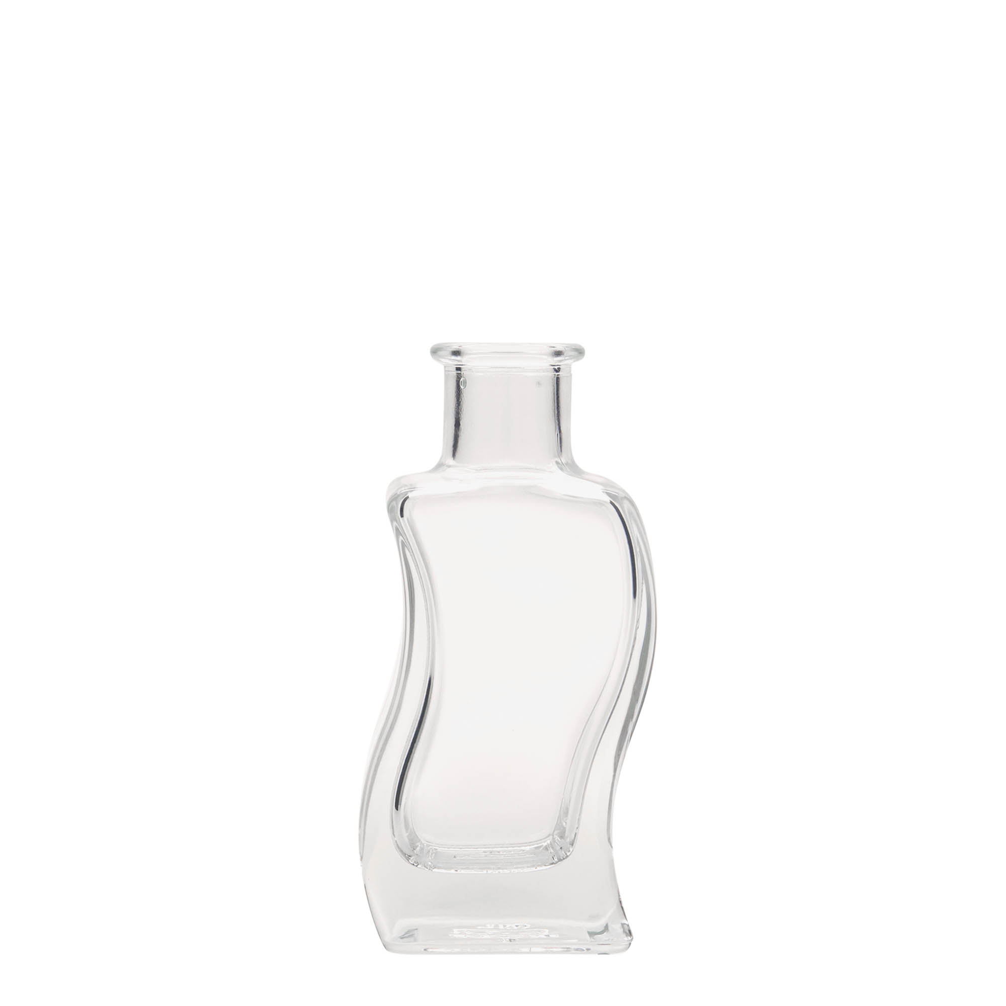 100 ml sklenená fľaša 'Vlna', štvorcová, hrdlo: korok