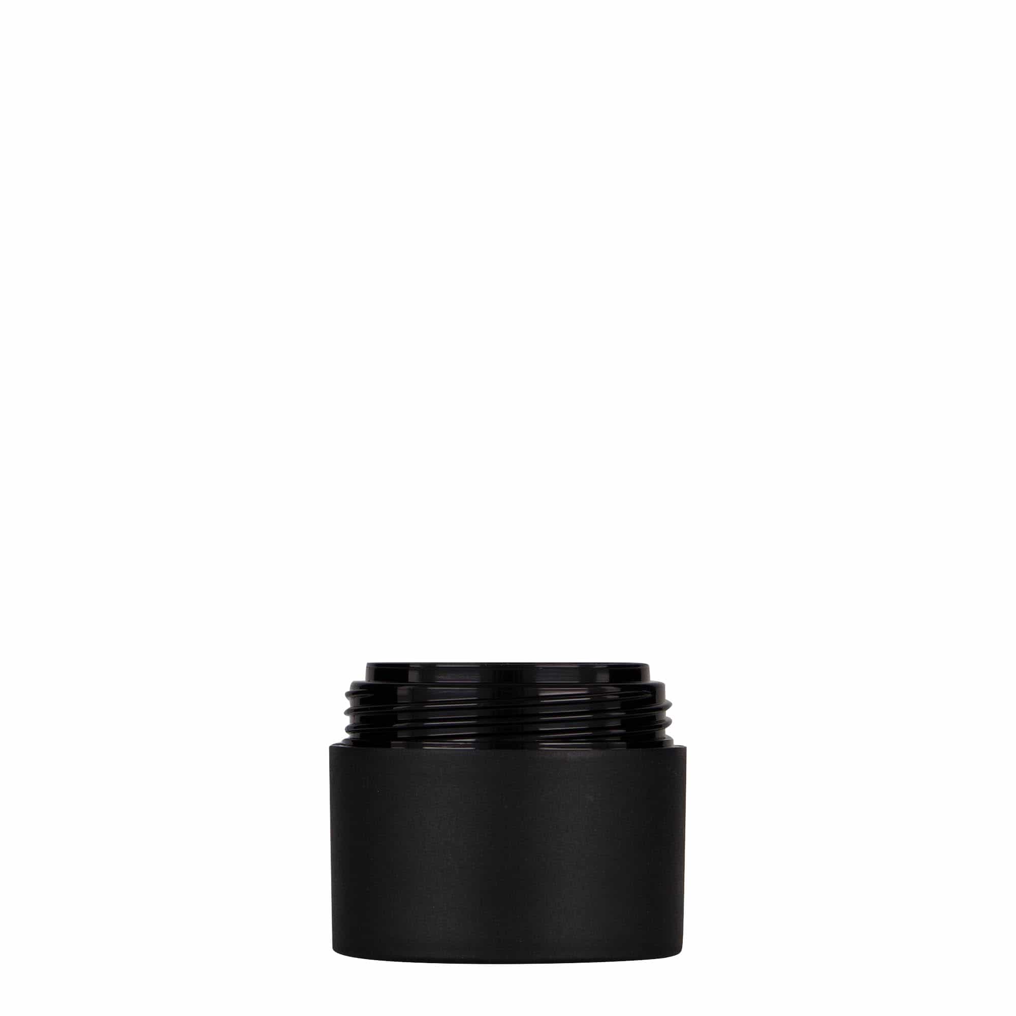 30 ml plastová dóza 'Antonella', PP, čierna, hrdlo: závitové uzáver