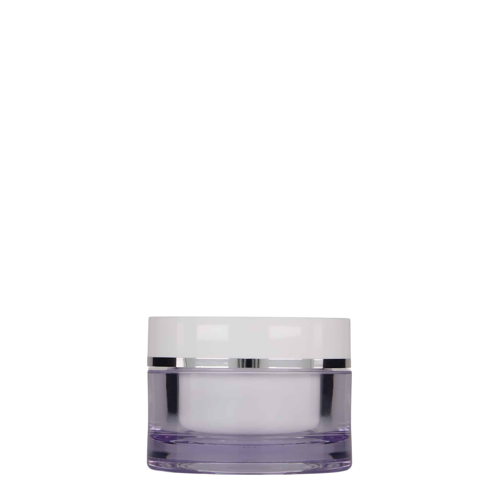 50 ml téglik, SAN plast, biela farba, hrdlo: skrutkovací uzáver