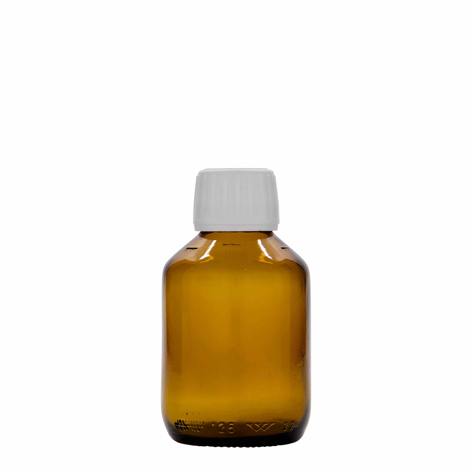 125 ml liekovka, hnedá farba, sklená, hrdlo: PP 28