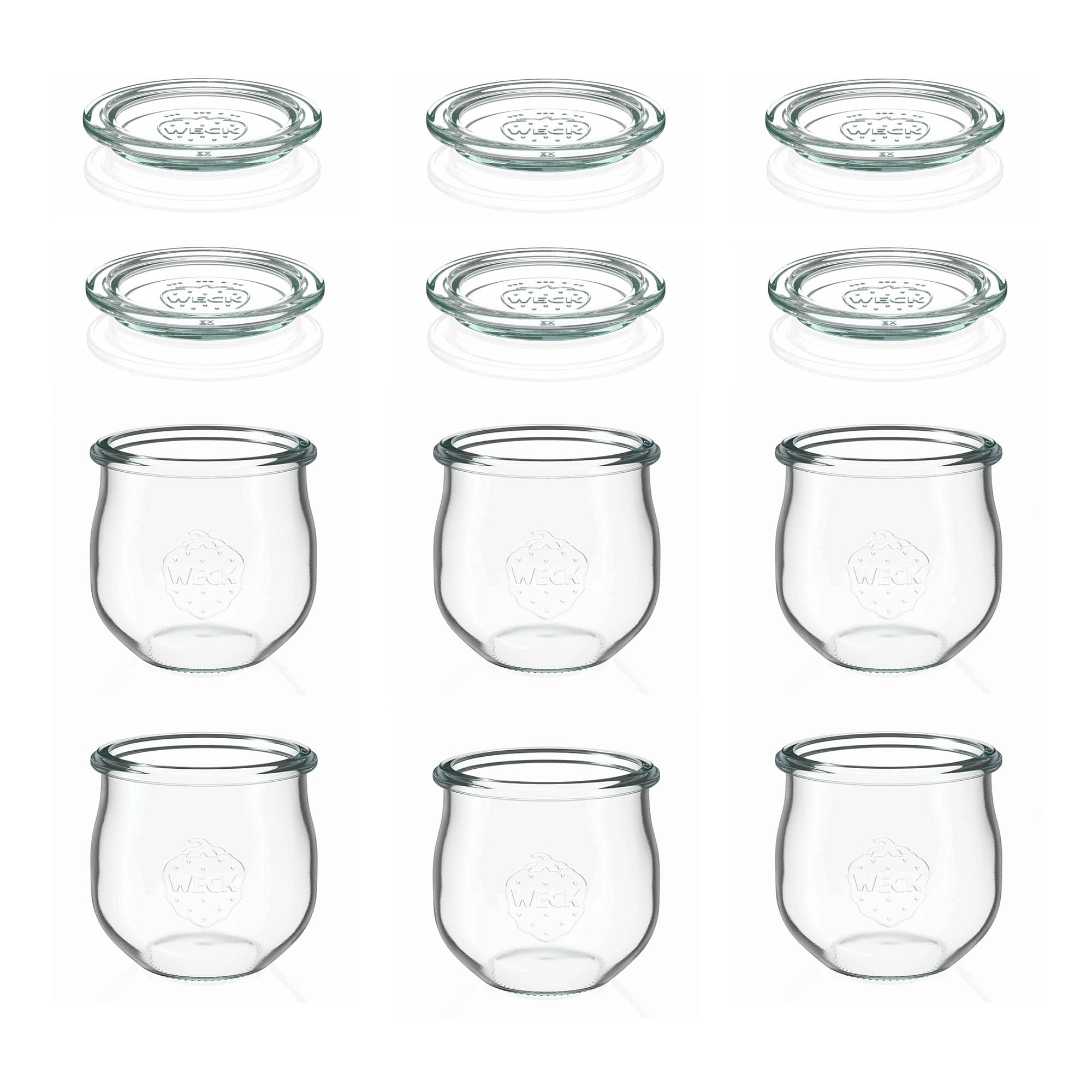 6x 370 ml WECK-tulipánová nádoba so skleneným viečkom RR 80