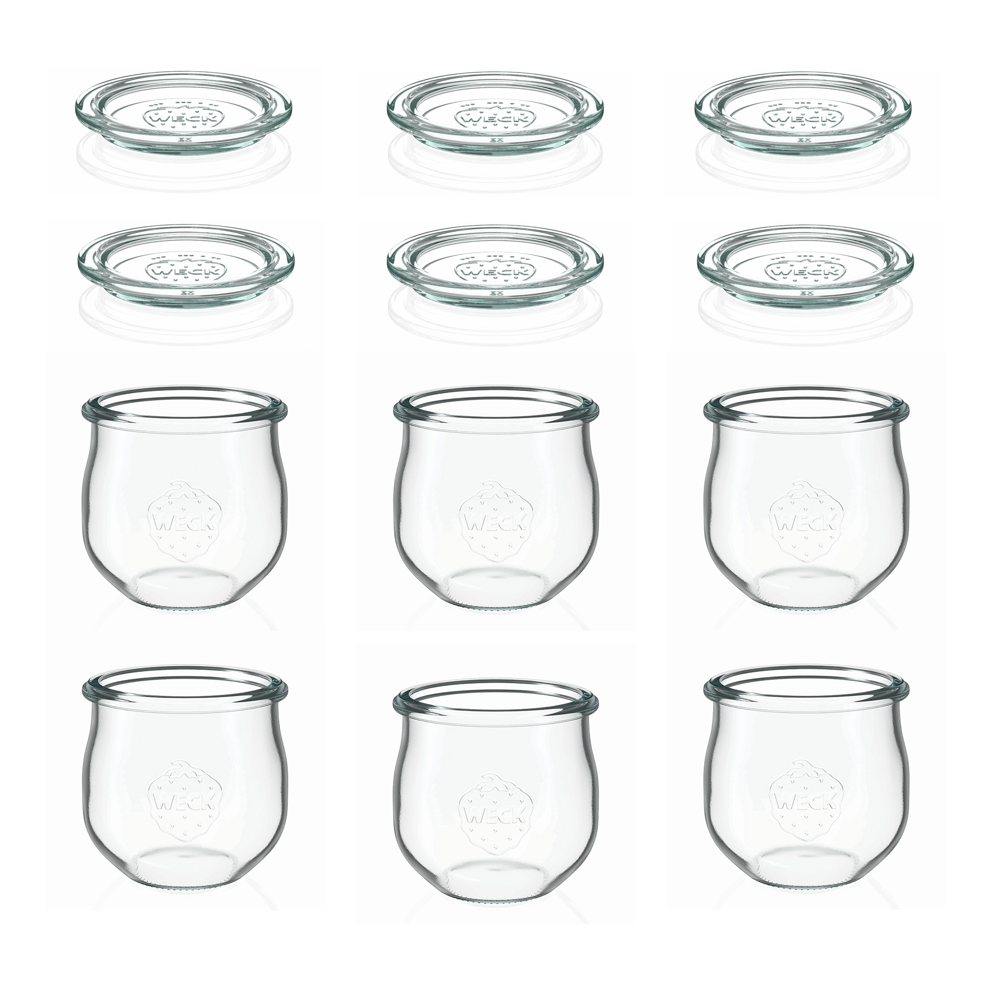 6x 370 ml WECK-tulipánová nádoba so skleneným viečkom RR 80