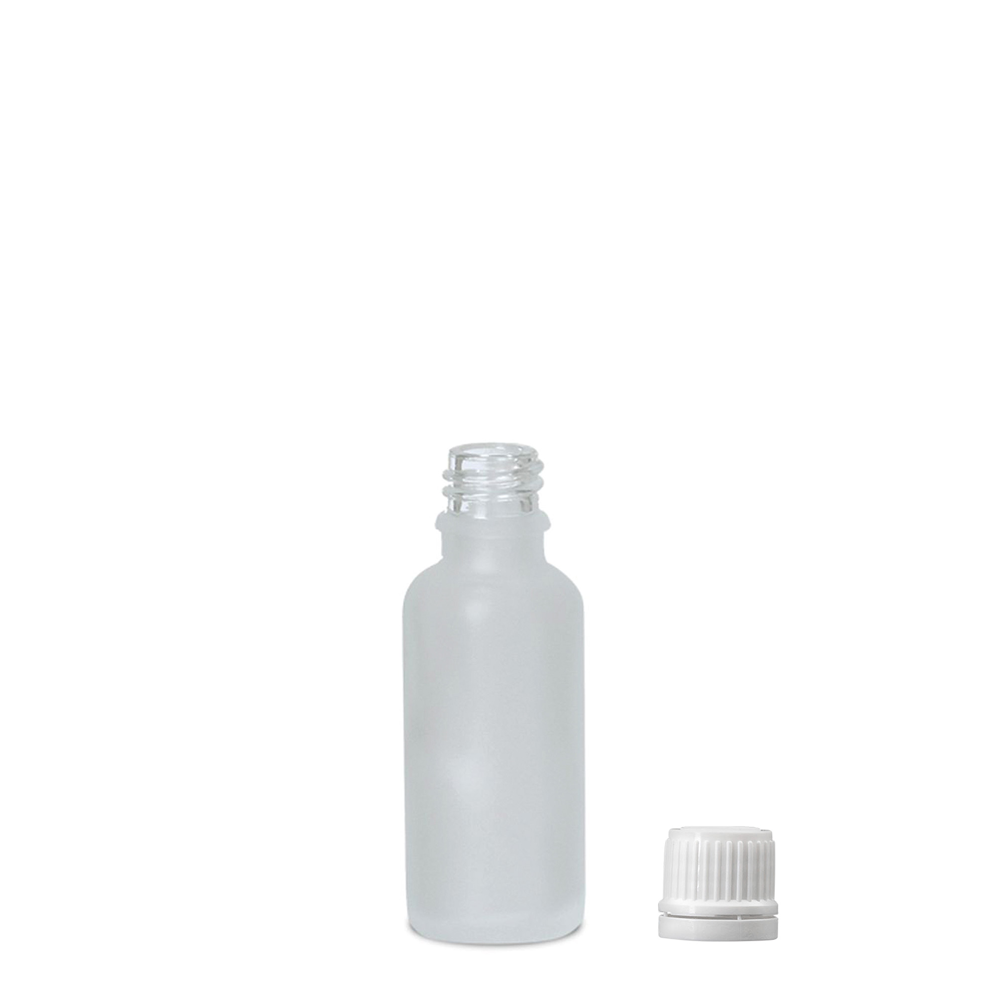 30 ml lekárska fľaša, sklo, mrazené, hrdlo: DIN 18