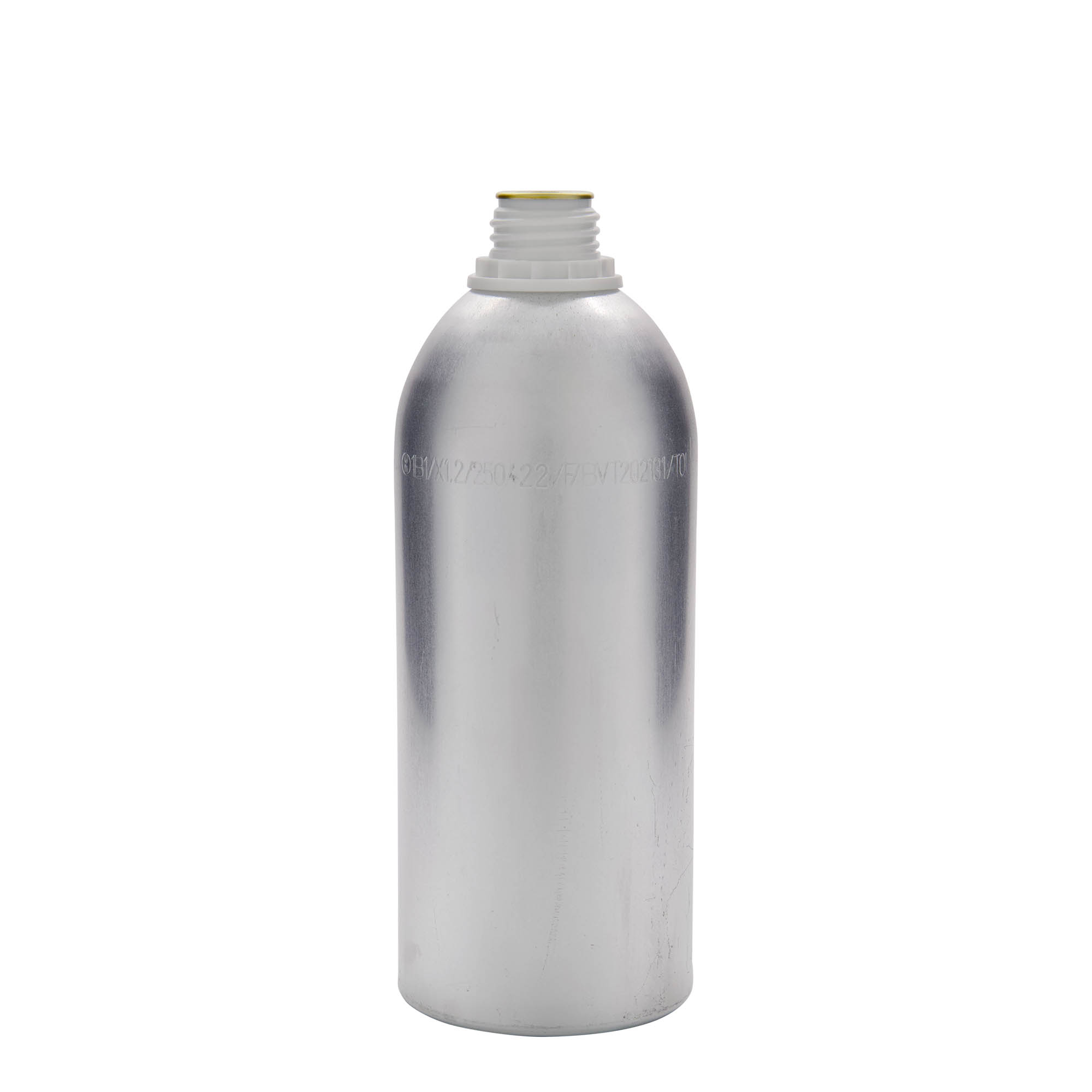 1100 ml hliníková fľaša, kov, strieborná, hrdlo: DIN 32