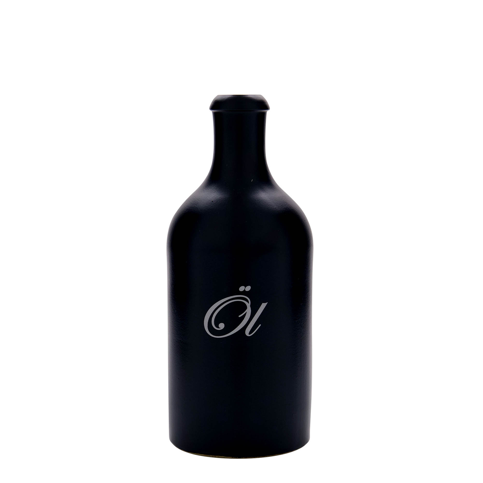 500 ml hlinený džbán, motív: olej, kamenina, čierny, hrdlo: korok 500 ml hlinený džbán, motív: olej, kamenina, čierny, hrdlo: korok