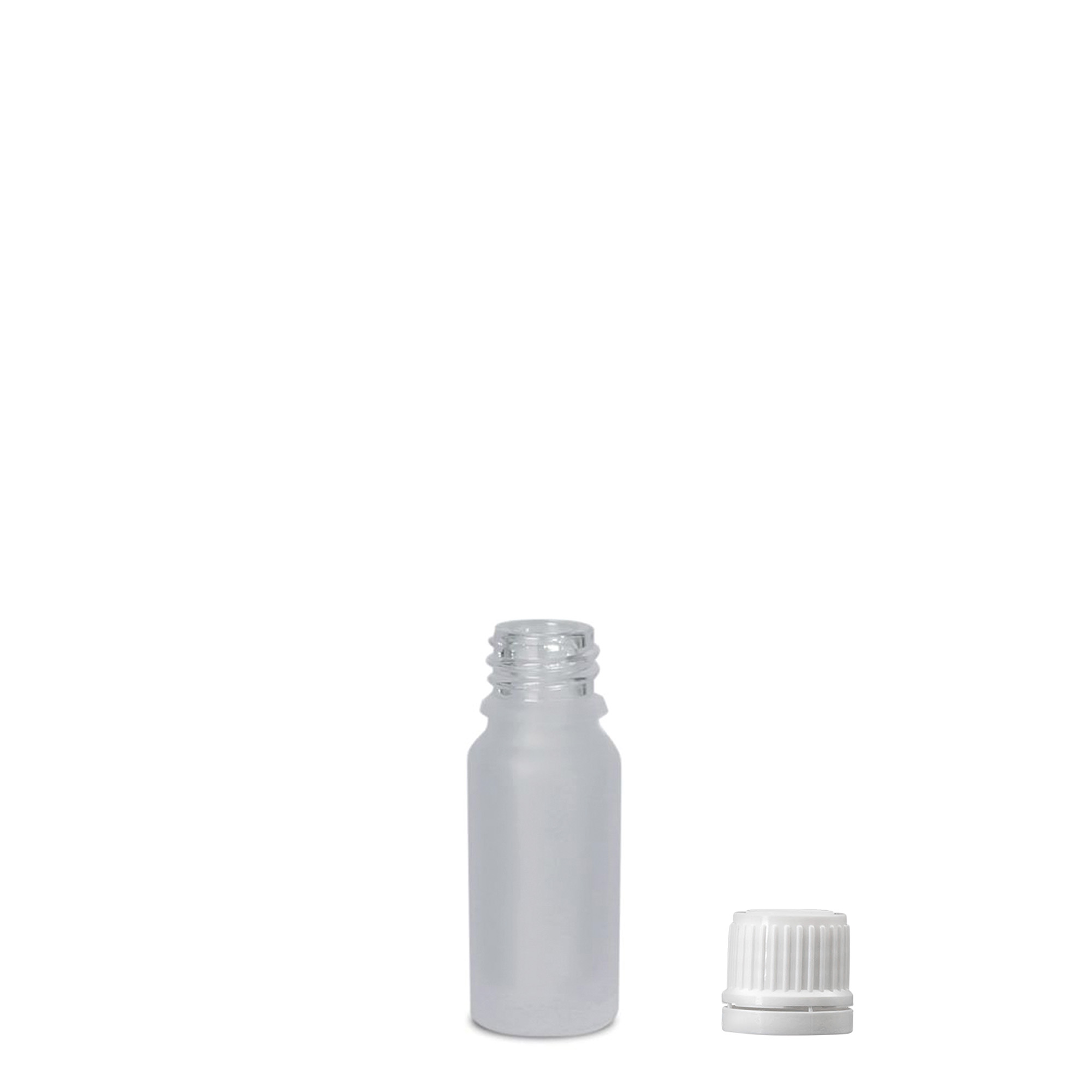 10 ml lekárska fľaša, sklo, matovaná, hrdlo: DIN 18
