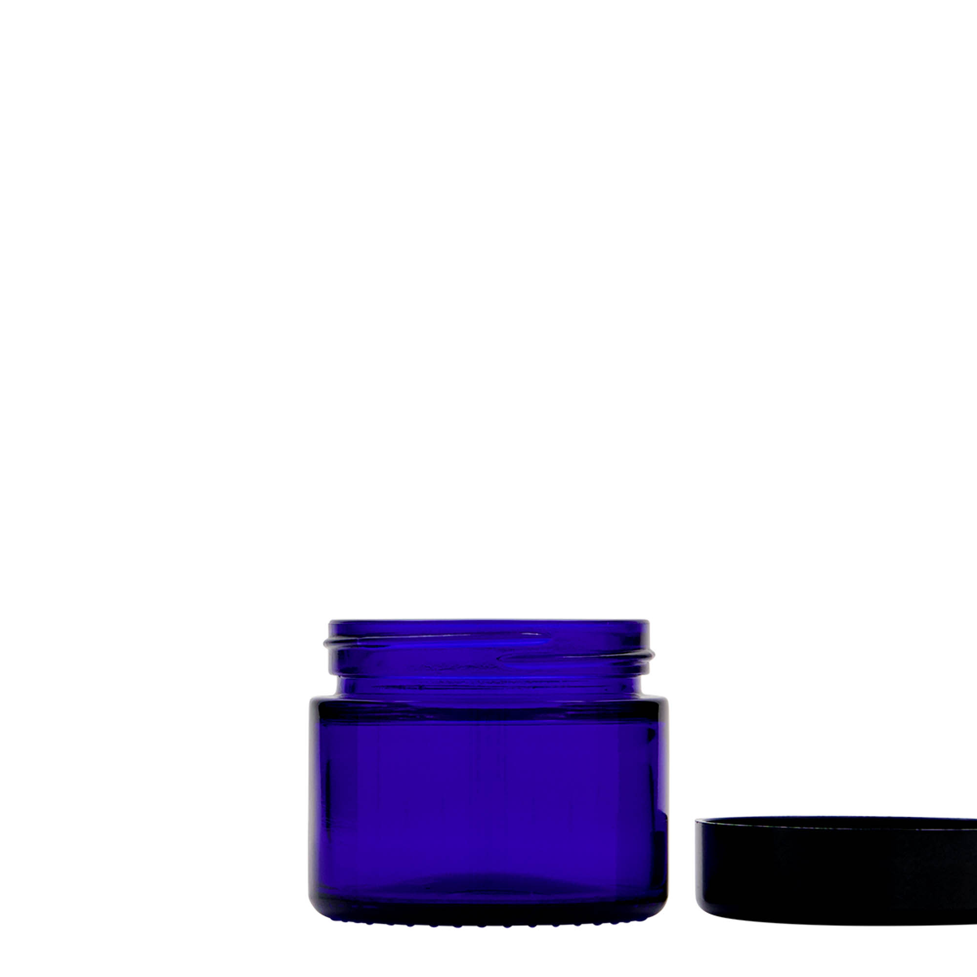50 ml téglik 'Blue Edition', sklo, kráľovská modrá, hrdlo: skrutkovací uzáver 50 ml téglik 'Blue Edition', sklo, kráľovská modrá, hrdlo: skrutkovací uzáver