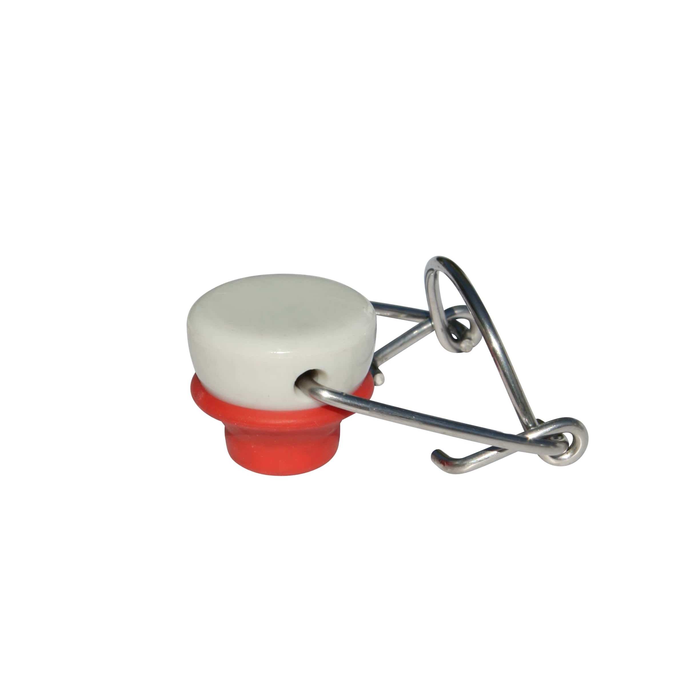 Závesný uzáver špeciálnej veľkosti, plast, červeno-biely Závesný uzáver špeciálnej veľkosti, plast, červeno-biely