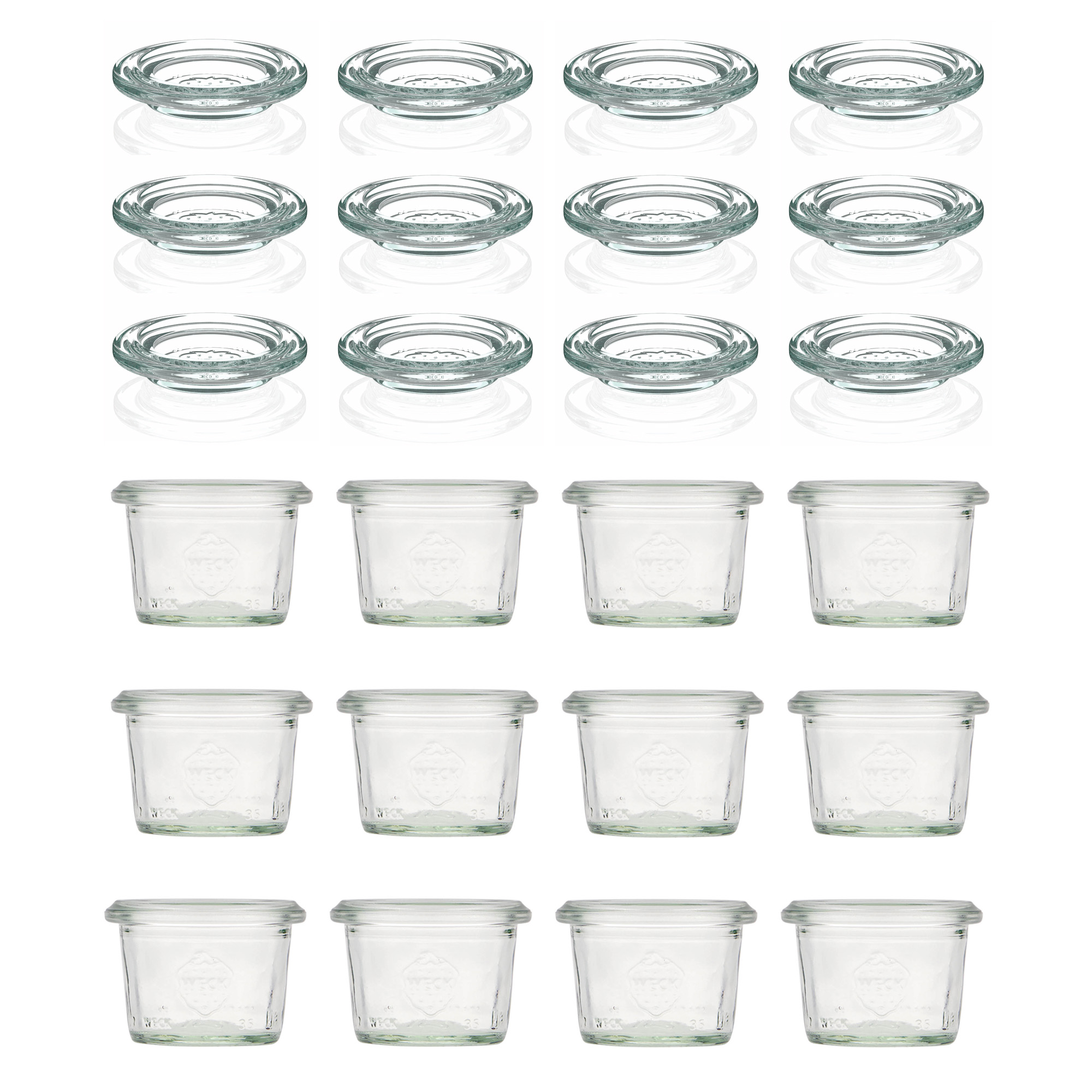 12x 35 ml WECK-pohár typu Sturz so skleneným viečkom RR 40
