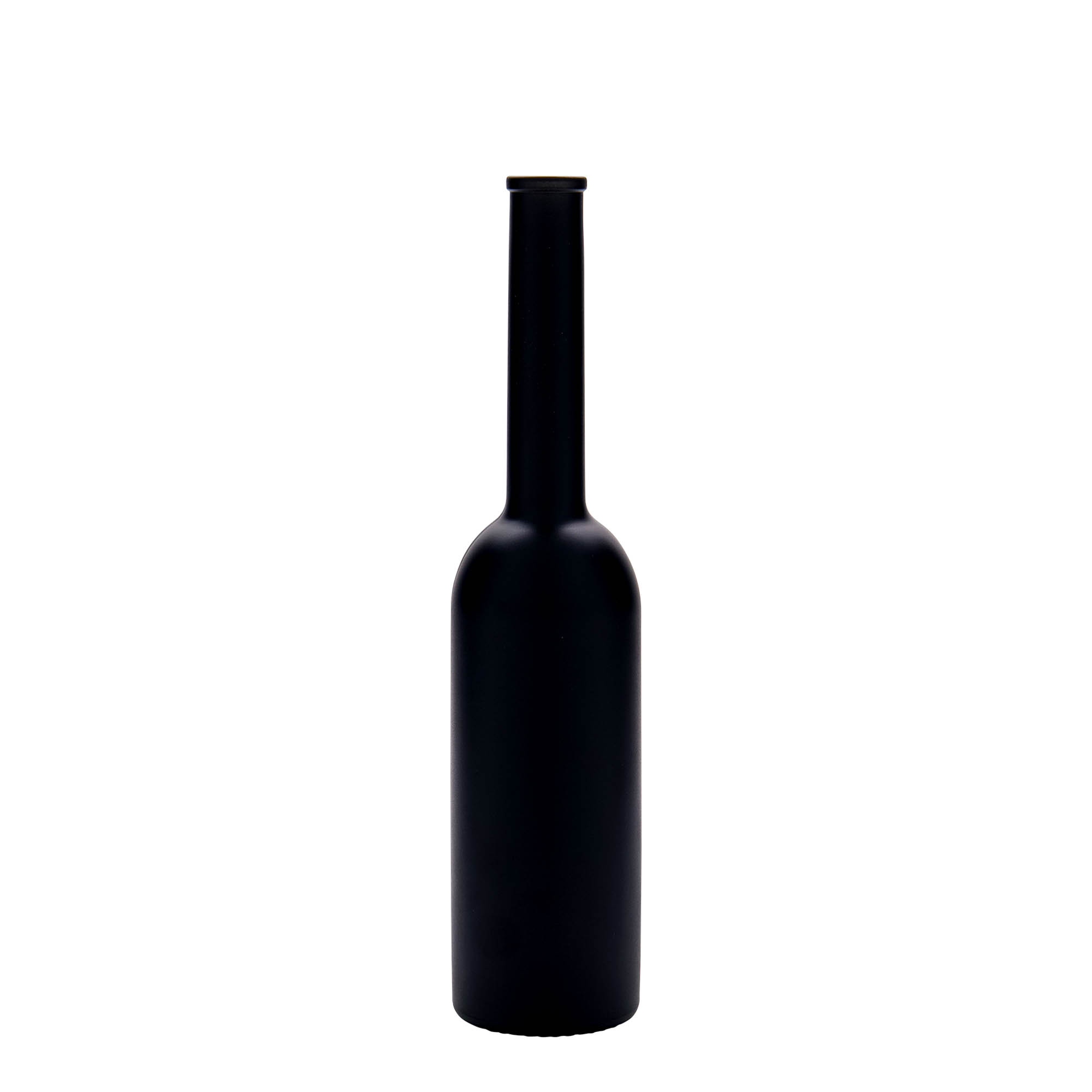 200 ml sklenená fľaša 'Opera', čierna, hrdlo: korok