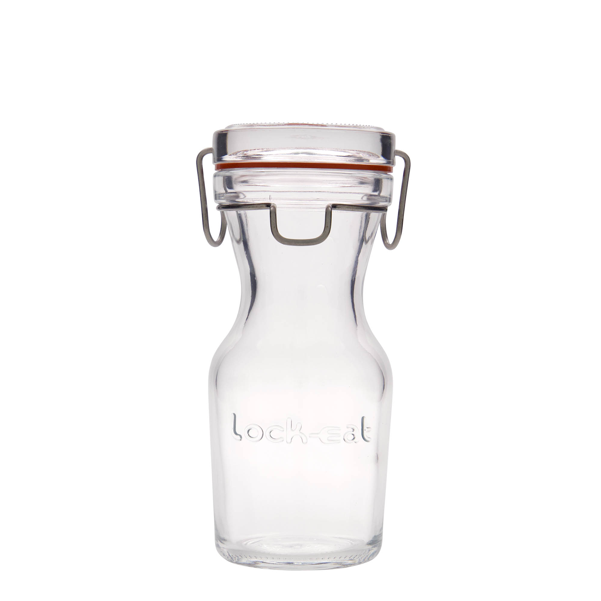 250 ml sklenená karafa 'Lock-Eat', hrdlo: uzáver so závesným drôtom 250 ml sklenená karafa 'Lock-Eat', hrdlo: uzáver so závesným drôtom