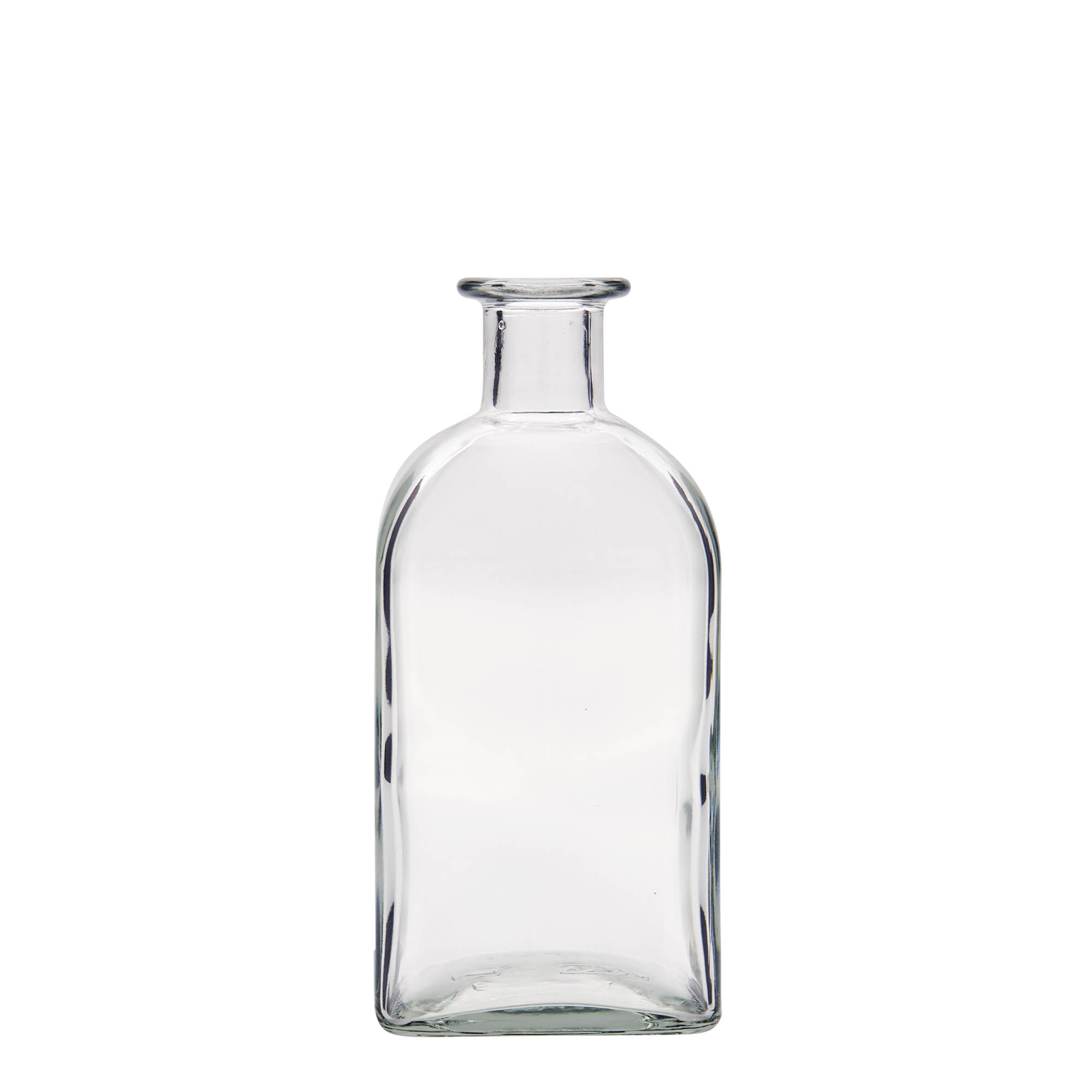500 ml sklenená fľaša Apotheker Carré, štvorcová, hrdlo: korkové