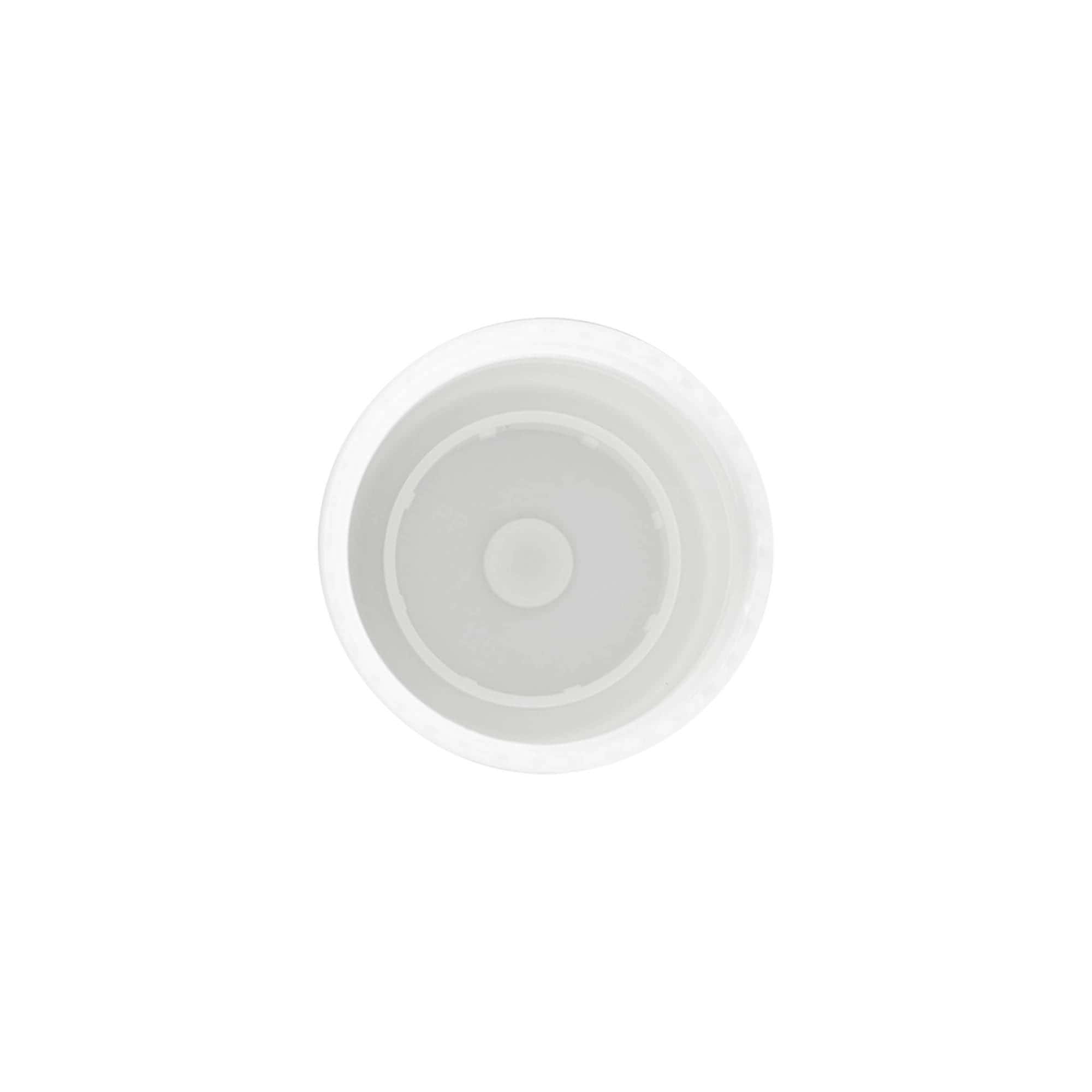 Krytka pre 50 ml roll-on fľašu, PP plast, biela, pre hrdlo: závitové uzáver Krytka pre 50 ml roll-on fľašu, PP plast, biela, pre hrdlo: závitové uzáver