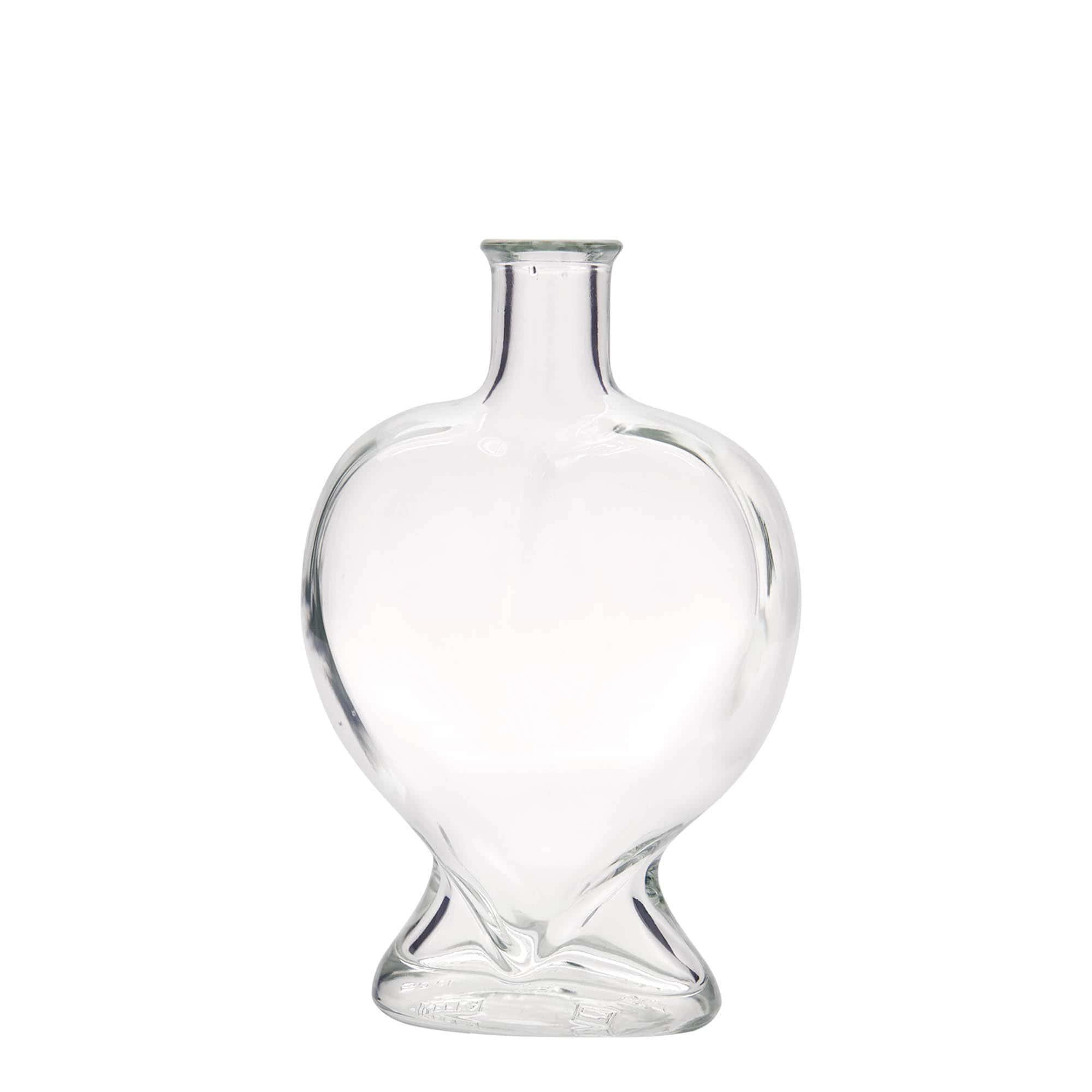 500 ml sklenená fľaša 'Srdce', hrdlo: korok 500 ml sklenená fľaša 'Srdce', hrdlo: korok