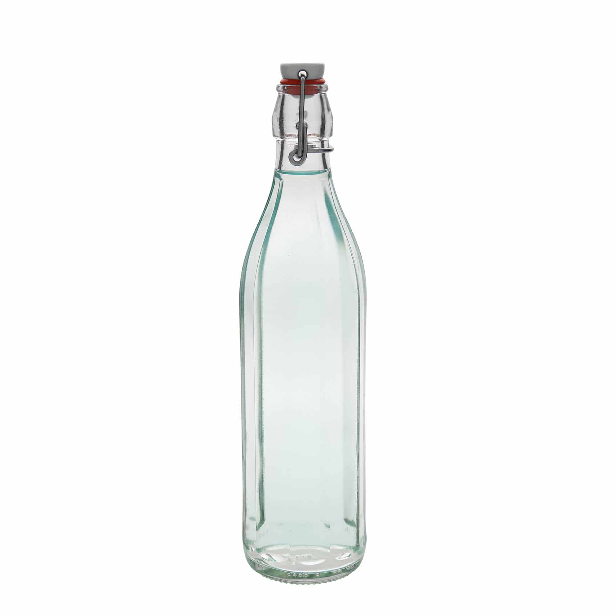 750 ml sklená fľaša „Bravo“, desaťhranná, hrdlo: strmeňový uzáver