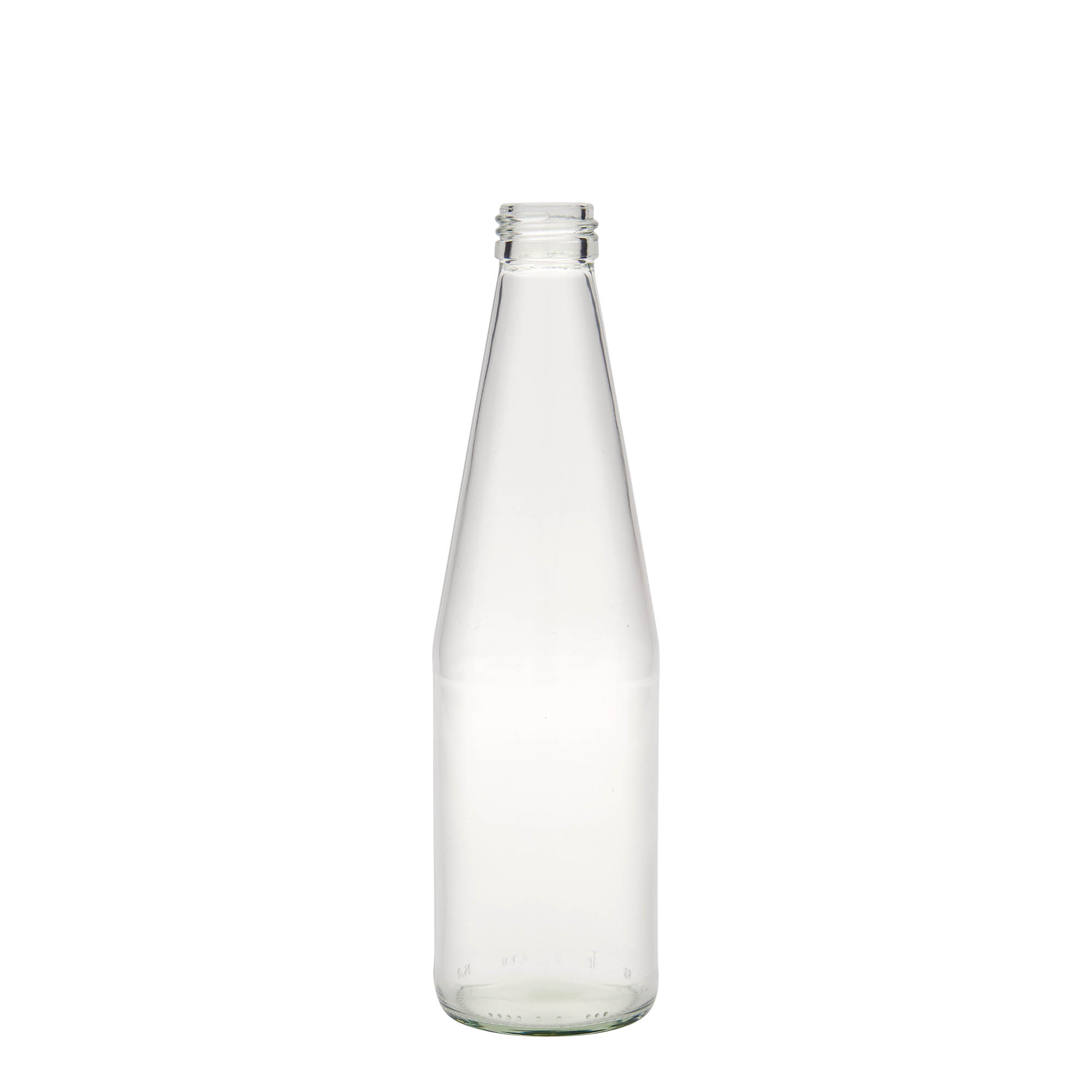 330 ml univerzálna fľaša tvar mrkvy, sklo, hrdlo: PP 28