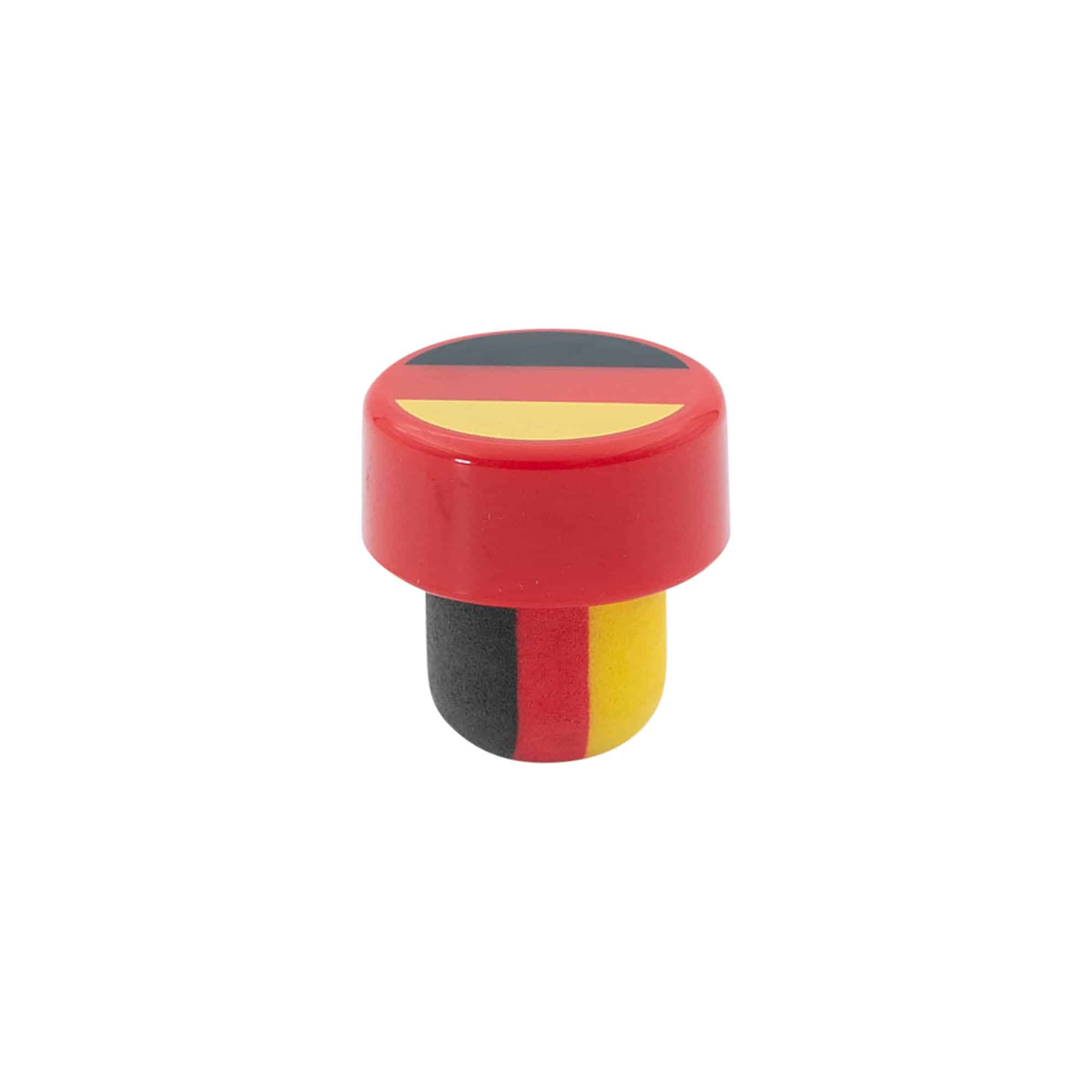 Rukoväťový korok 19 mm 'Nemecko', plastový, viacfarebný, na ústie: korok