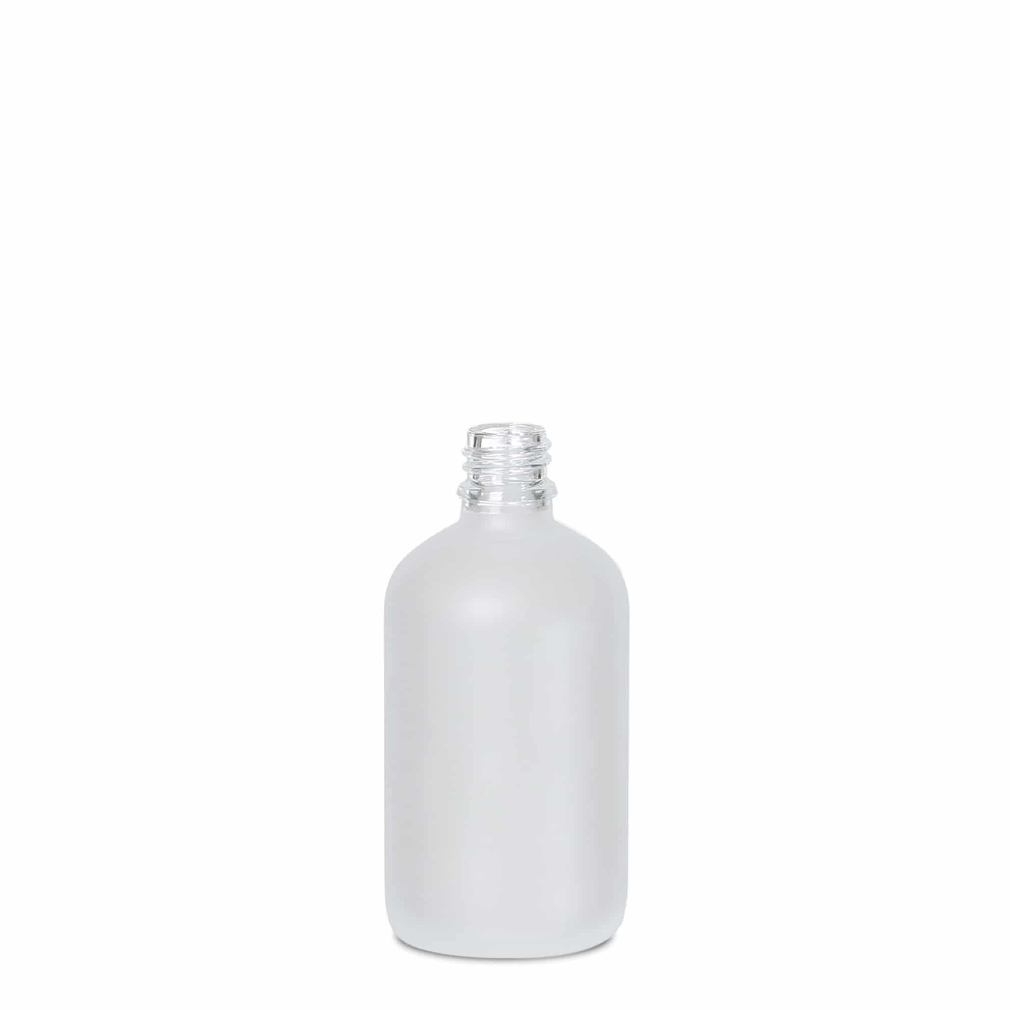 100 ml lekárska fľaša, sklo, matné, hrdlo: DIN 18