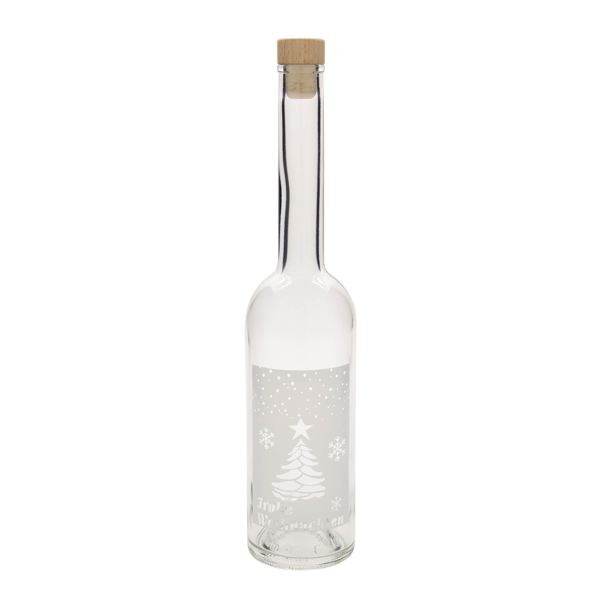 500 ml sklenená fľaša 'Opera', motív: Biele Vianoce, hrdlo: korok 500 ml sklenená fľaša 'Opera', motív: Biele Vianoce, hrdlo: korok